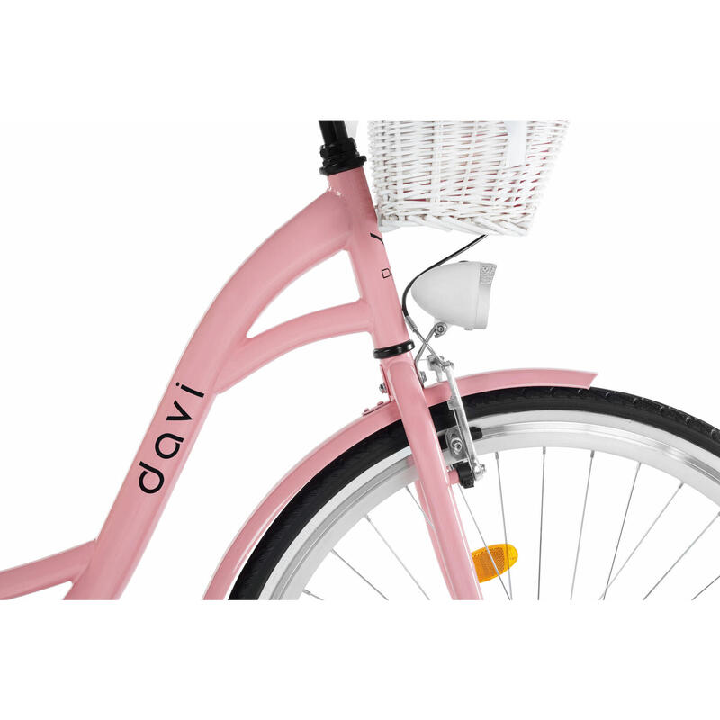Bicicleta dama Davi Lila 28", 1 vitez, 160-185 cm, Roz/Negru