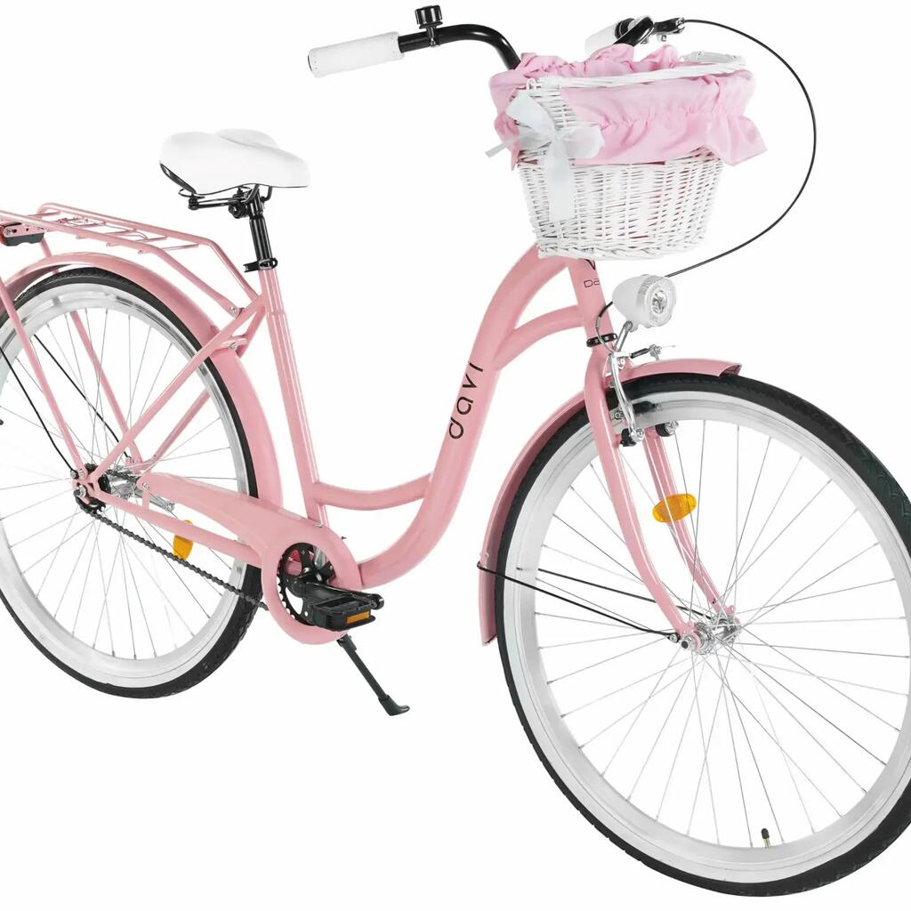 Women’s bike Davi Mila 28″, 160–185 cm, 1 speed, pink/black