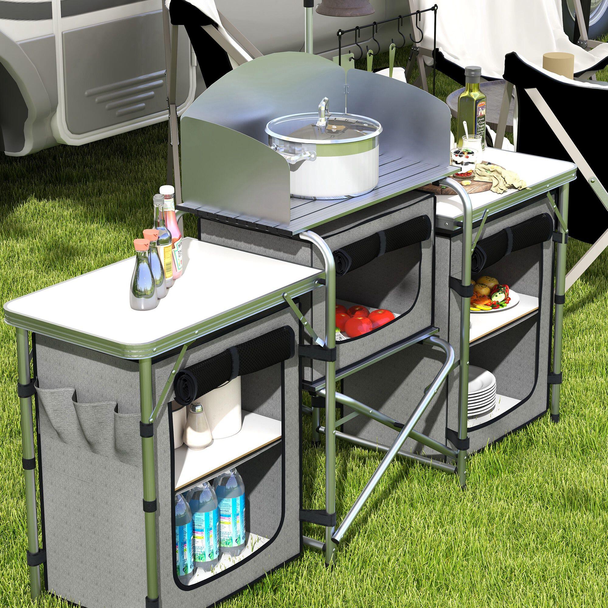 Armario para Camping Outsunny 172x48x119 cm Gris 4/7
