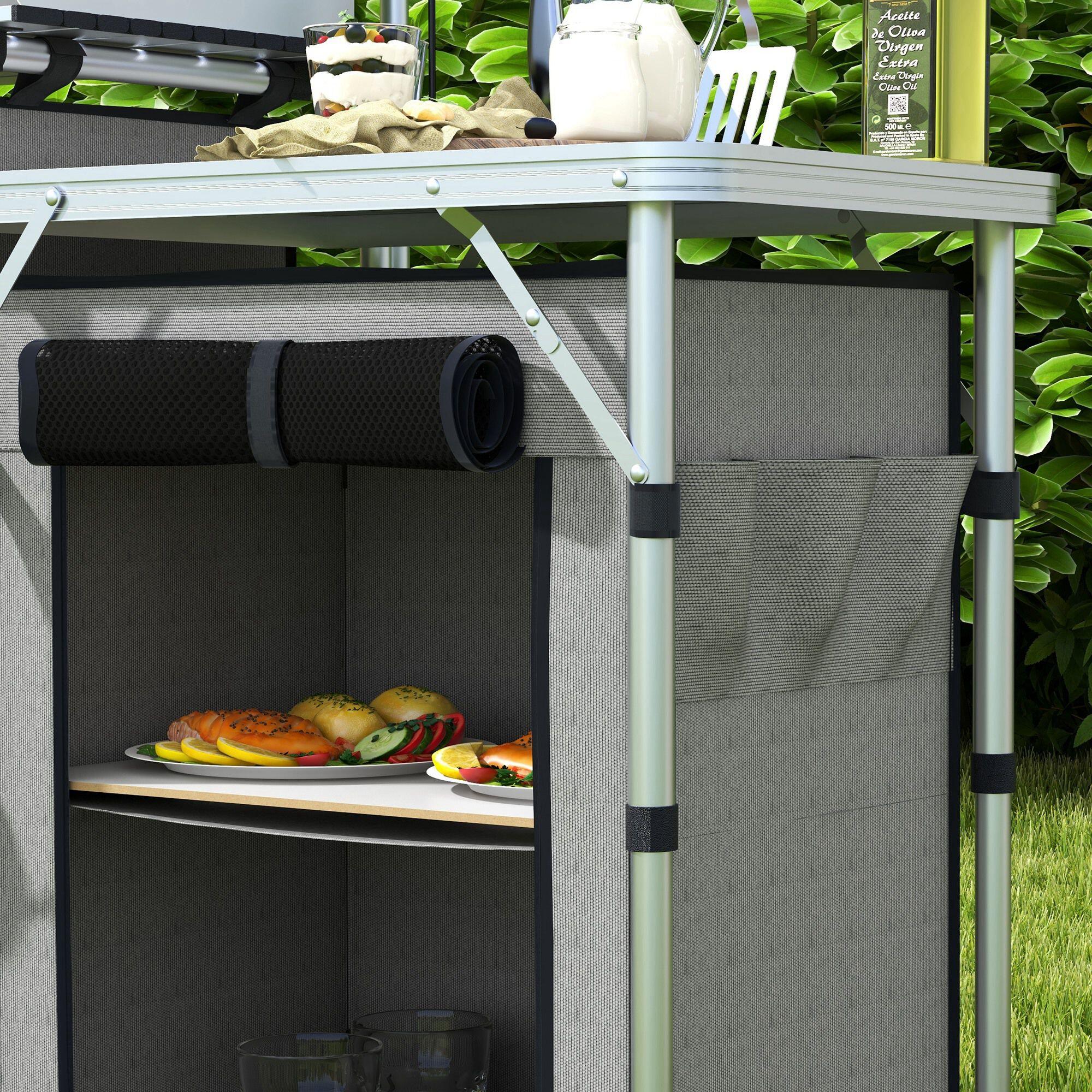 Armario para Camping Outsunny 172x48x119 cm Gris 5/7