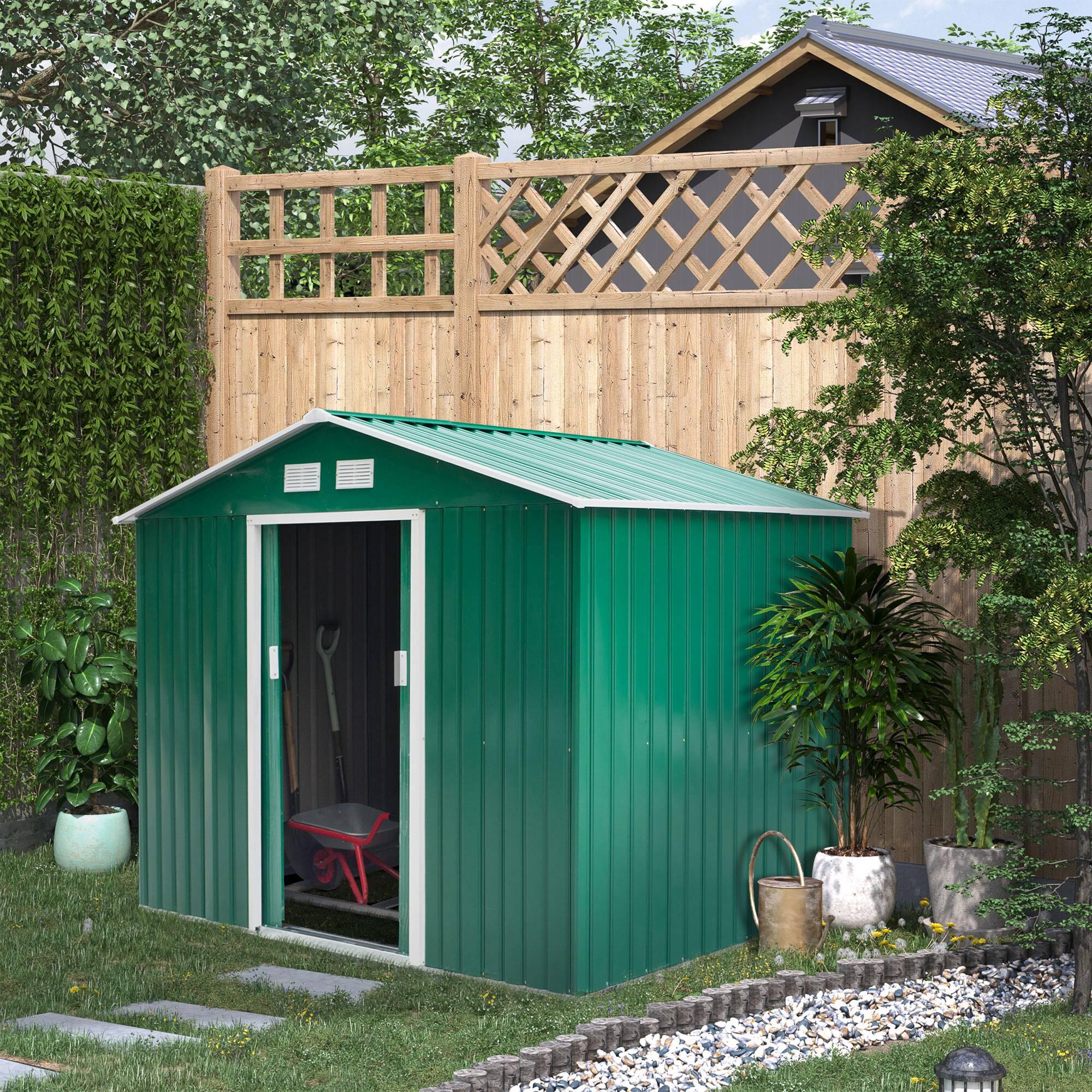 Abrigo de Armazenamento 277x195x192 cm Verde Outsunny 2/7