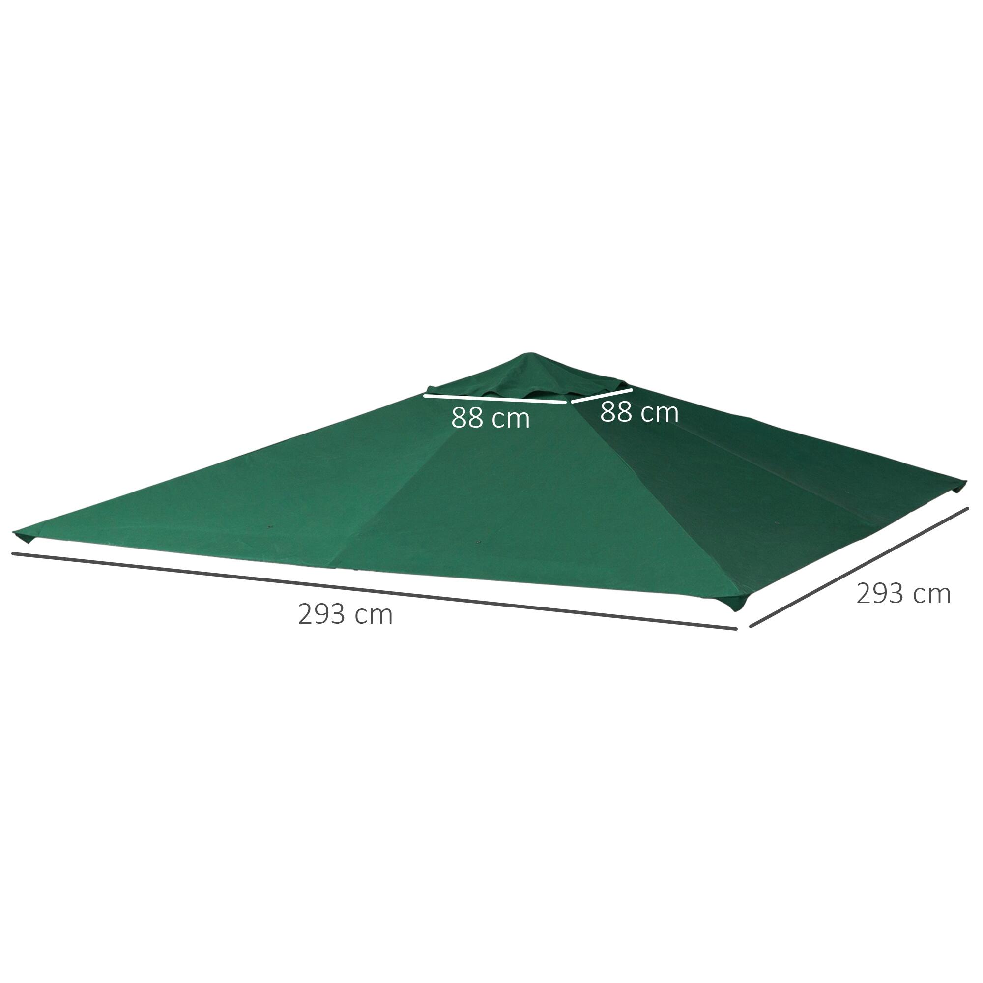 Cobertura de Reposição para Pérgola 300x300cm Verde Outsunny 3/7