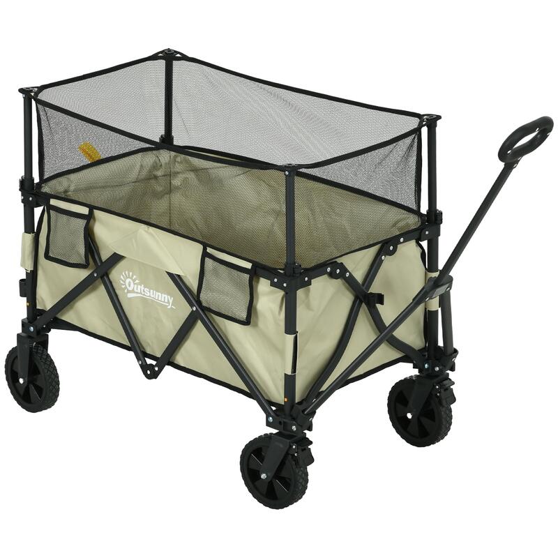 Carro para playa Outsunny 101x61x110 cm Caqui