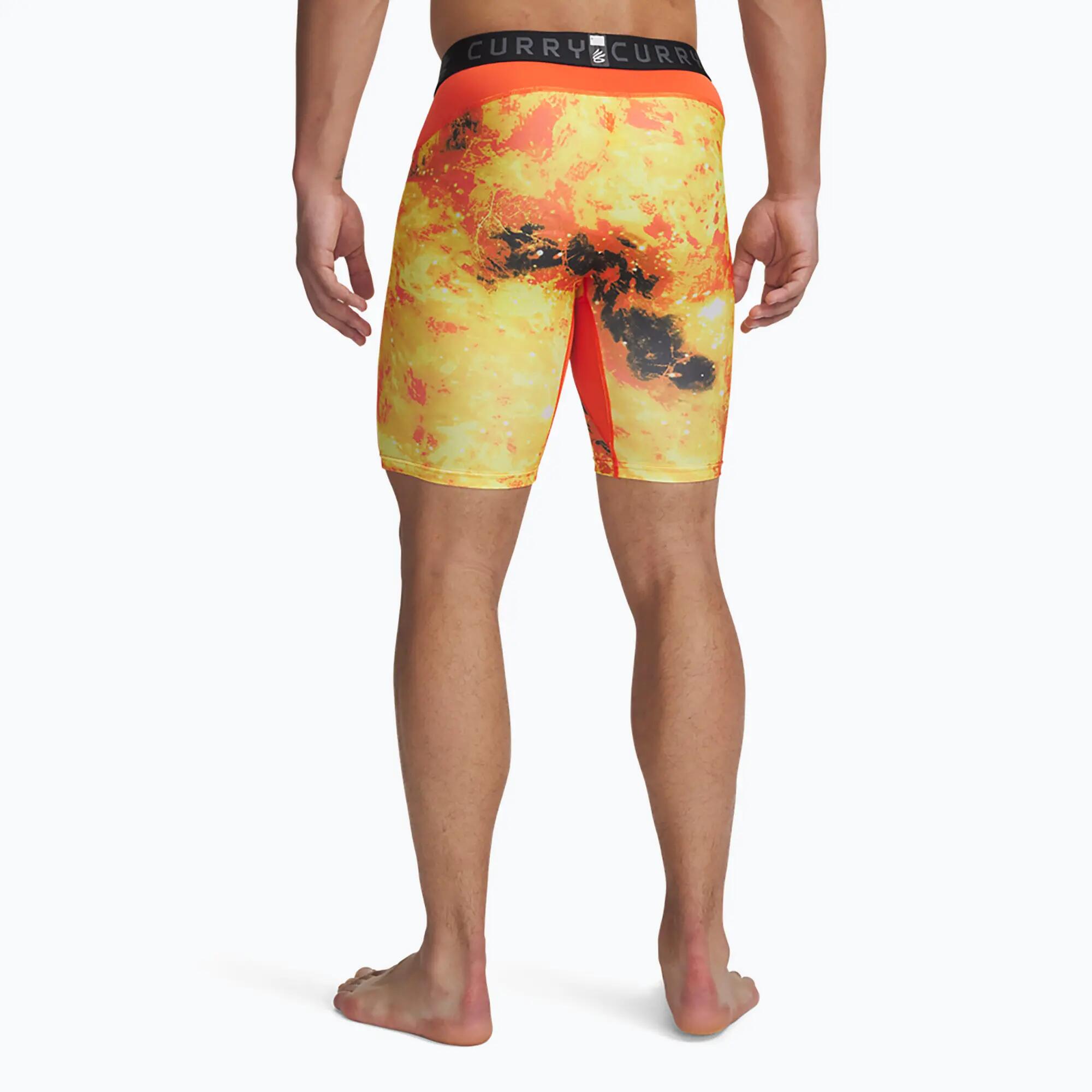 "HeatGear" KompressionsShorts für Damen Unisex Herren Schwarz/Rot 3/4