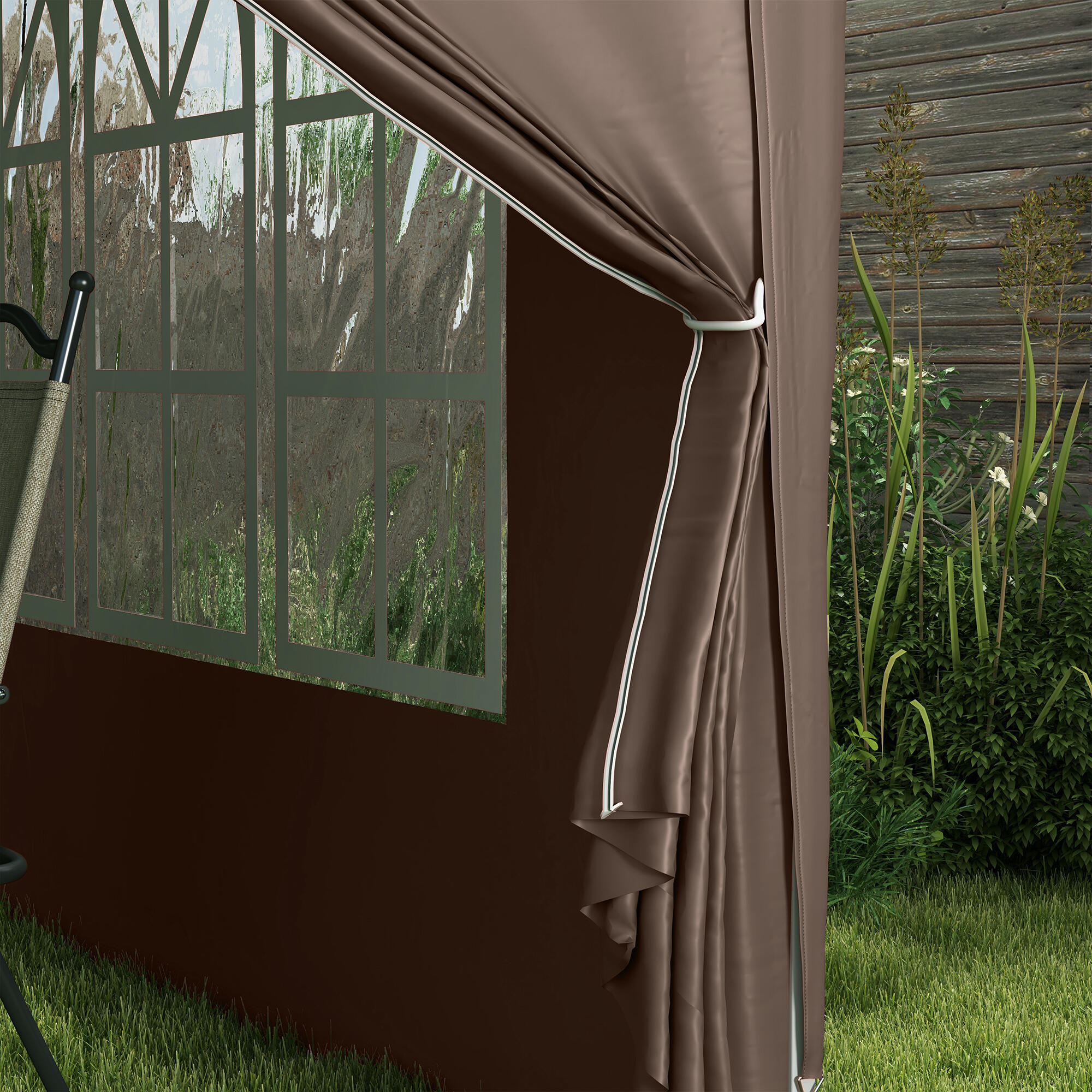 Carpa para eventos deportivos 295x295x258 cm Café 5/8