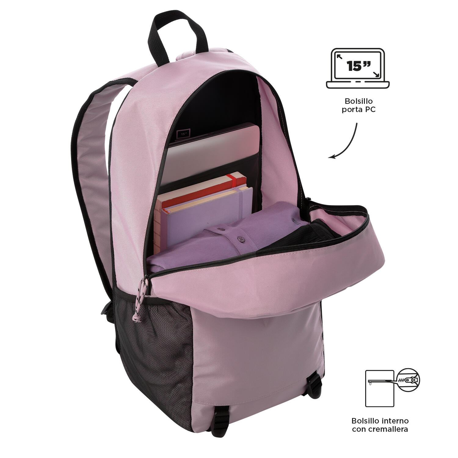 Totto Mochila urbana Rambo Keepsake Lilac Poliéster 26 x 50 x 19 cm 5/5