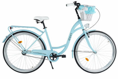 Damesfiets davi lila 28". 1 versnelling. 160-185 cm. blauw/zwart