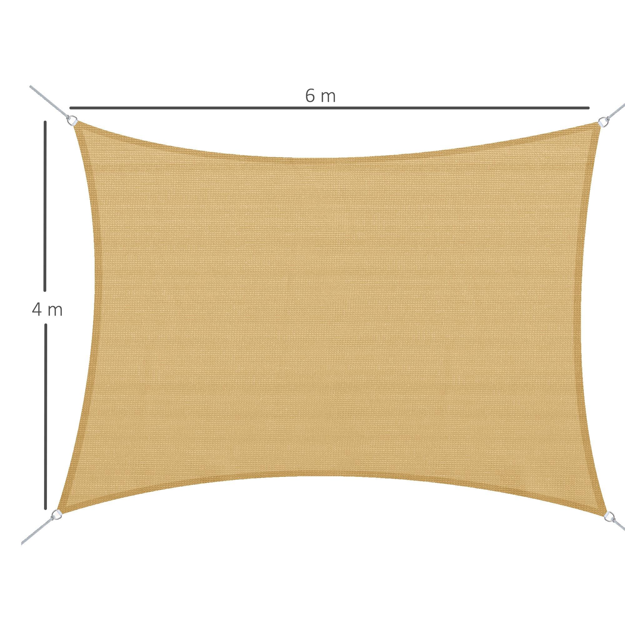 Toldo Vela Rectángulo Outsunny 400x600 cm Arena 3/8