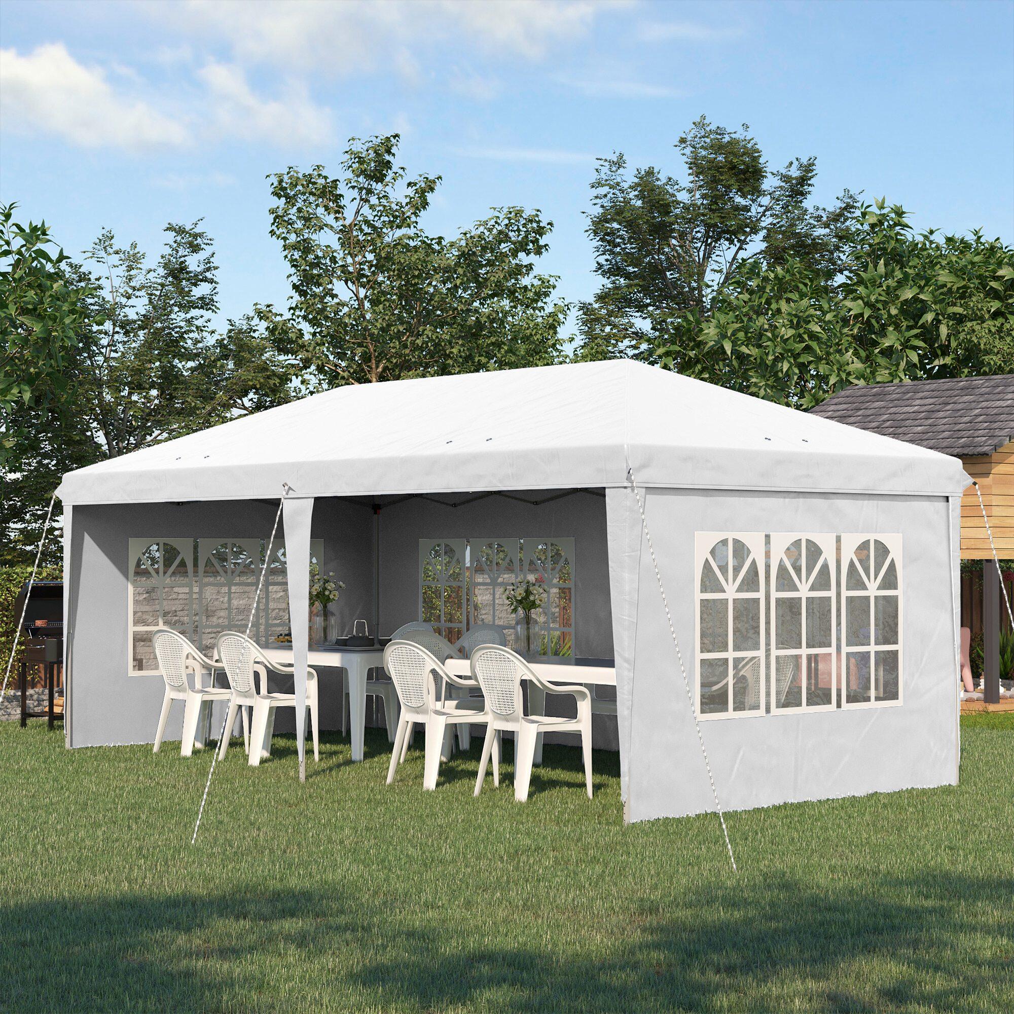 Carpa Evento Deportivo Outsunny 585x295x270 cm Blanco 2/7