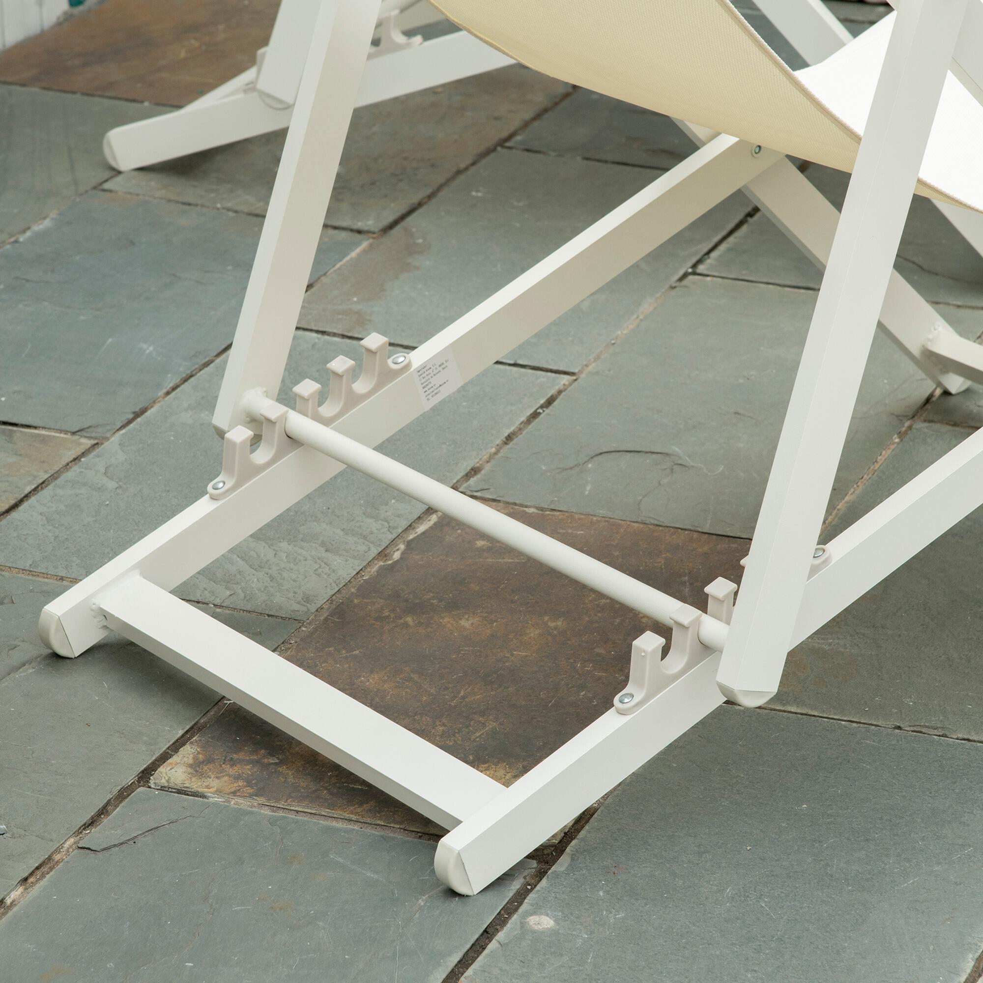 2 Tumbonas Plegables Outsunny 58x96.5x91.5 cm Blanco 5/7