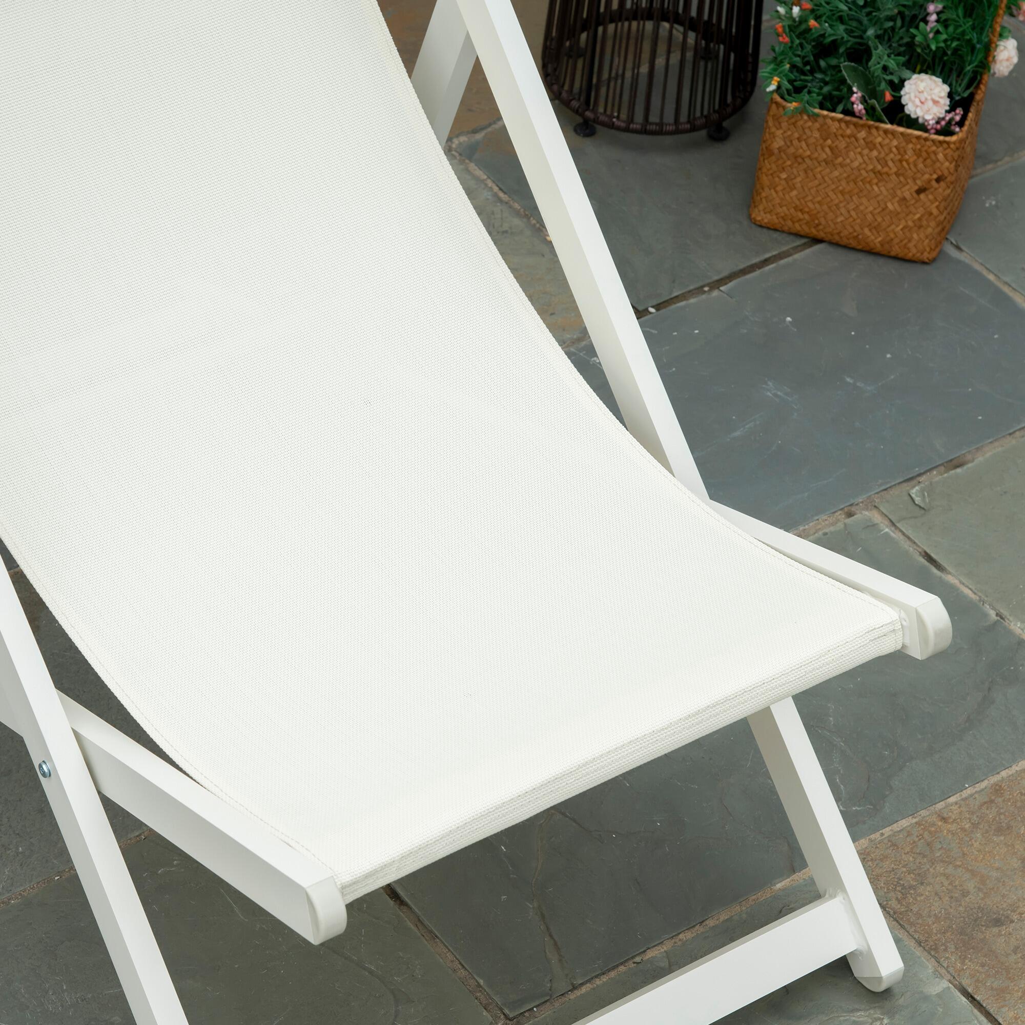 2 Tumbonas Plegables Outsunny 58x96.5x91.5 cm Blanco 4/7