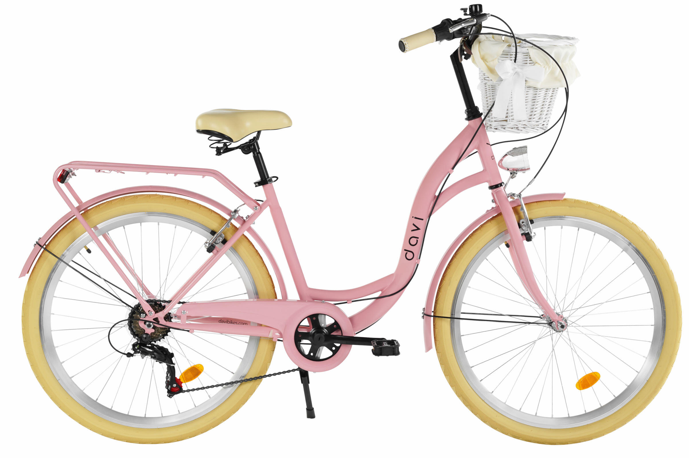 Vélo femme Davi Emma 26″, 155–180 cm, 7 vitesses, rose/crème 3/6