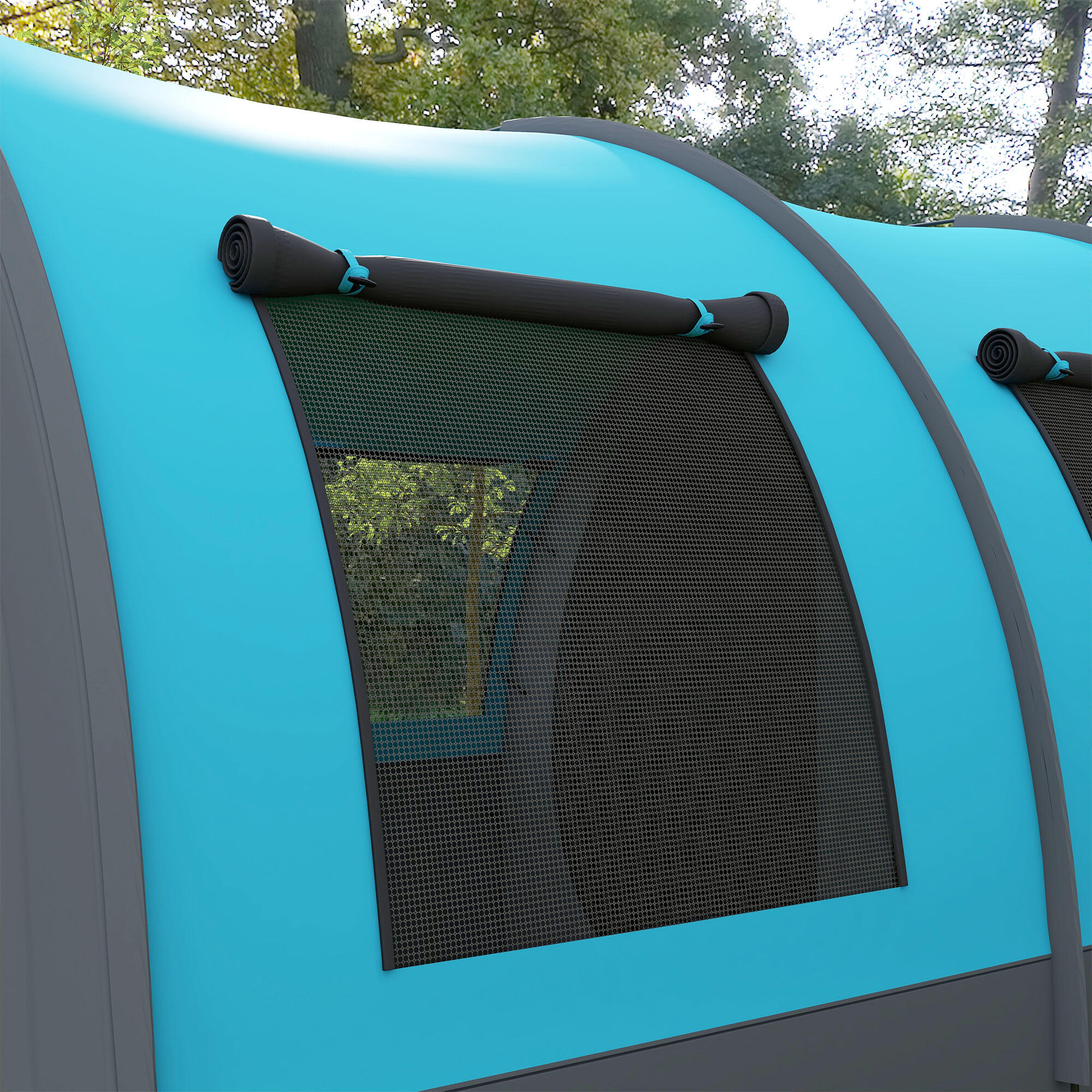 Tienda de Campaña Outsunny 480x260x200 cm Gris y Azul 7/8