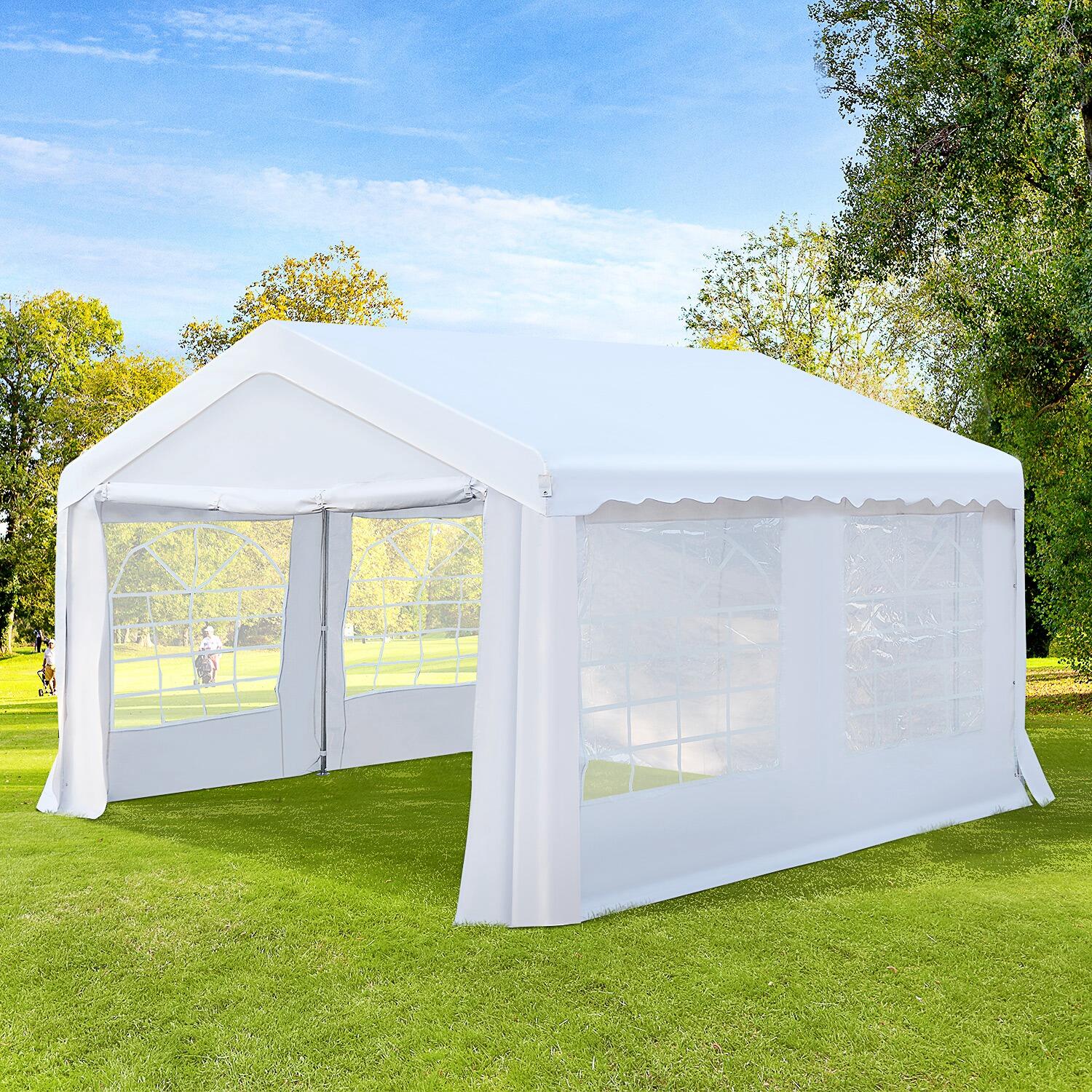 Pérgola de Exterior 4x4x2.8m Branco Outsunny 2/7