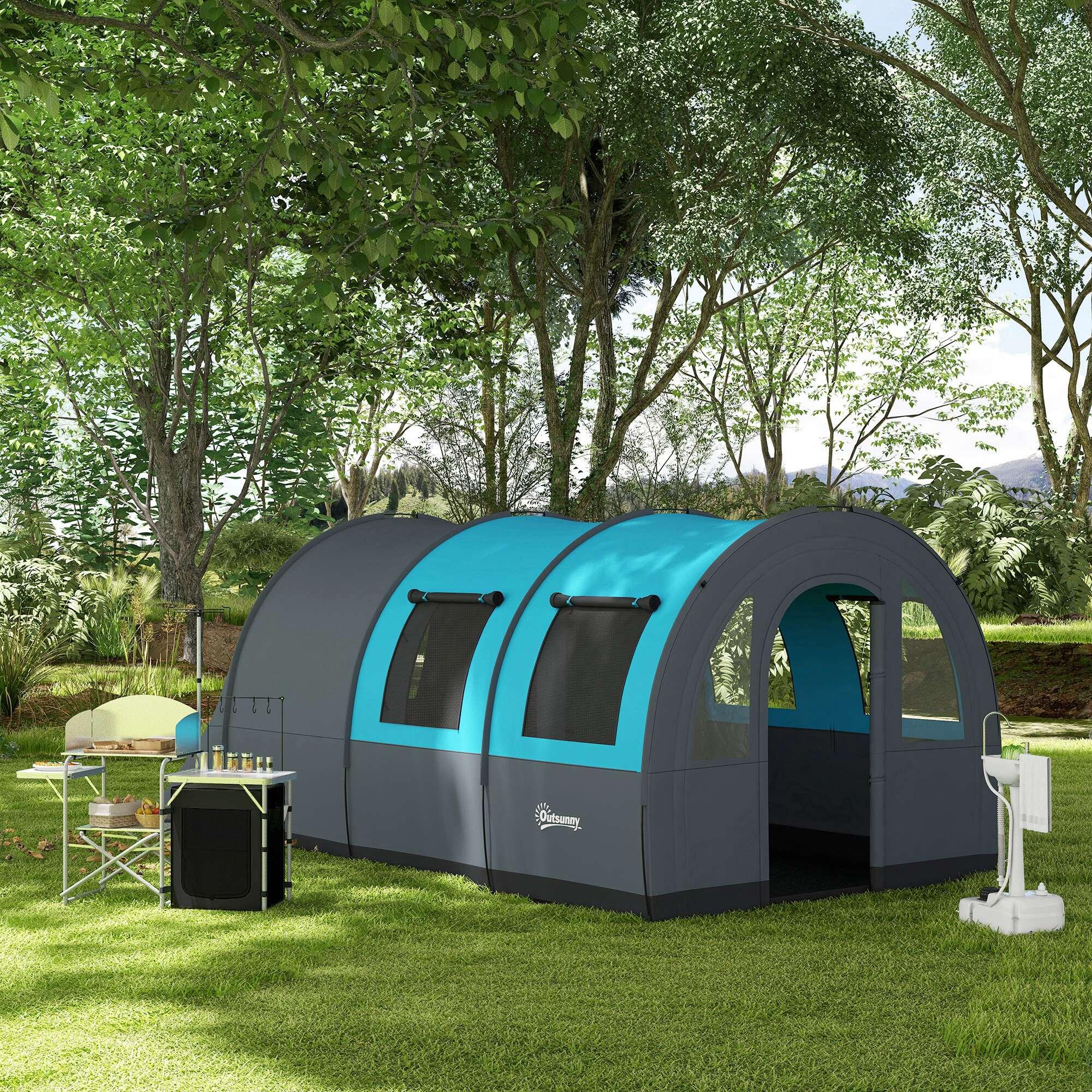 Tienda de Campaña Outsunny 480x260x200 cm Gris y Azul 5/8