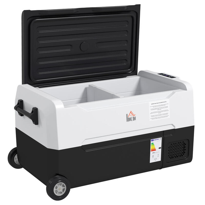 Nevera Eléctrica Portátil HOMCOM 72.6x39x37.3 cm Negro y Blanco