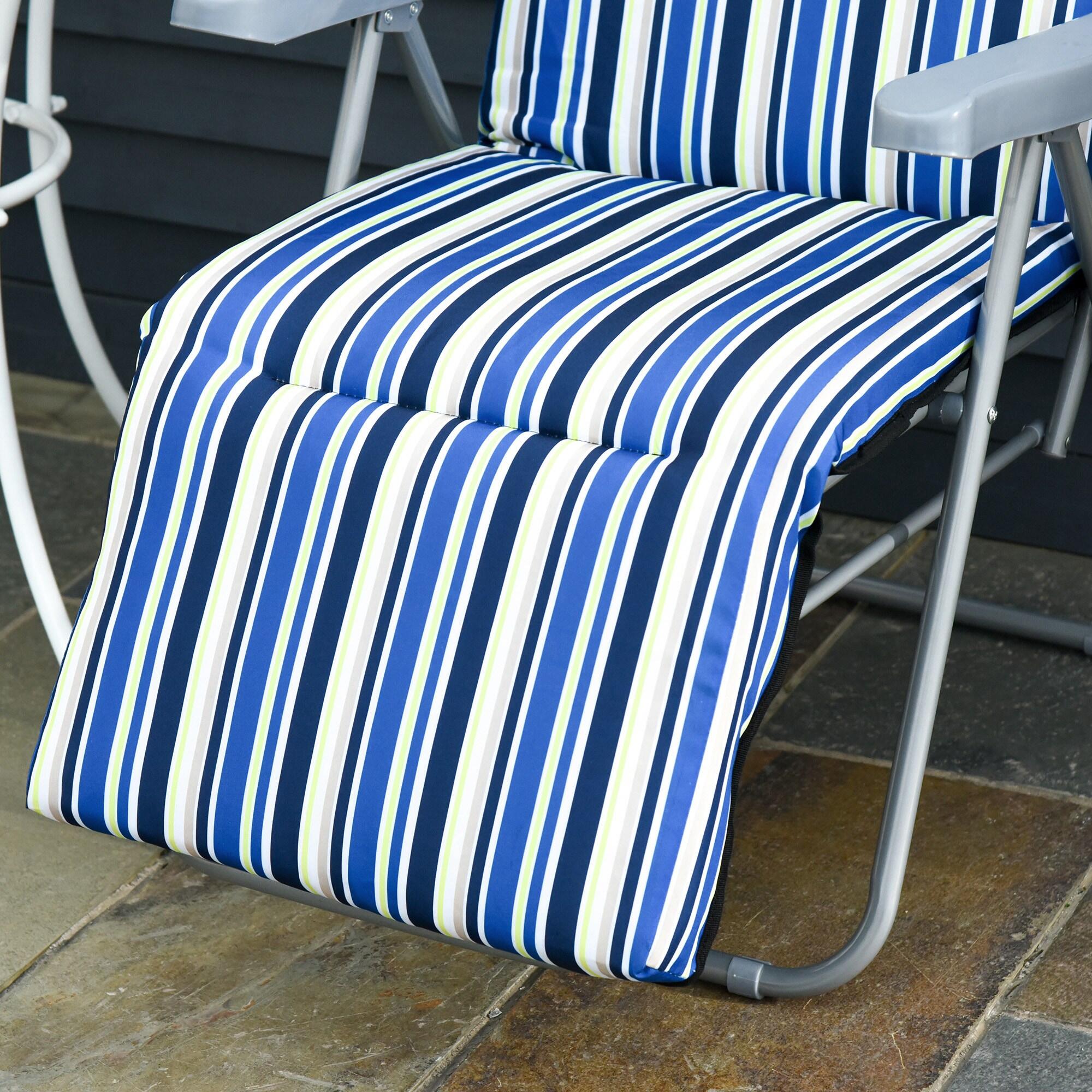 Tumbonas Outsunny 60x75x102 cm Azul 6/7