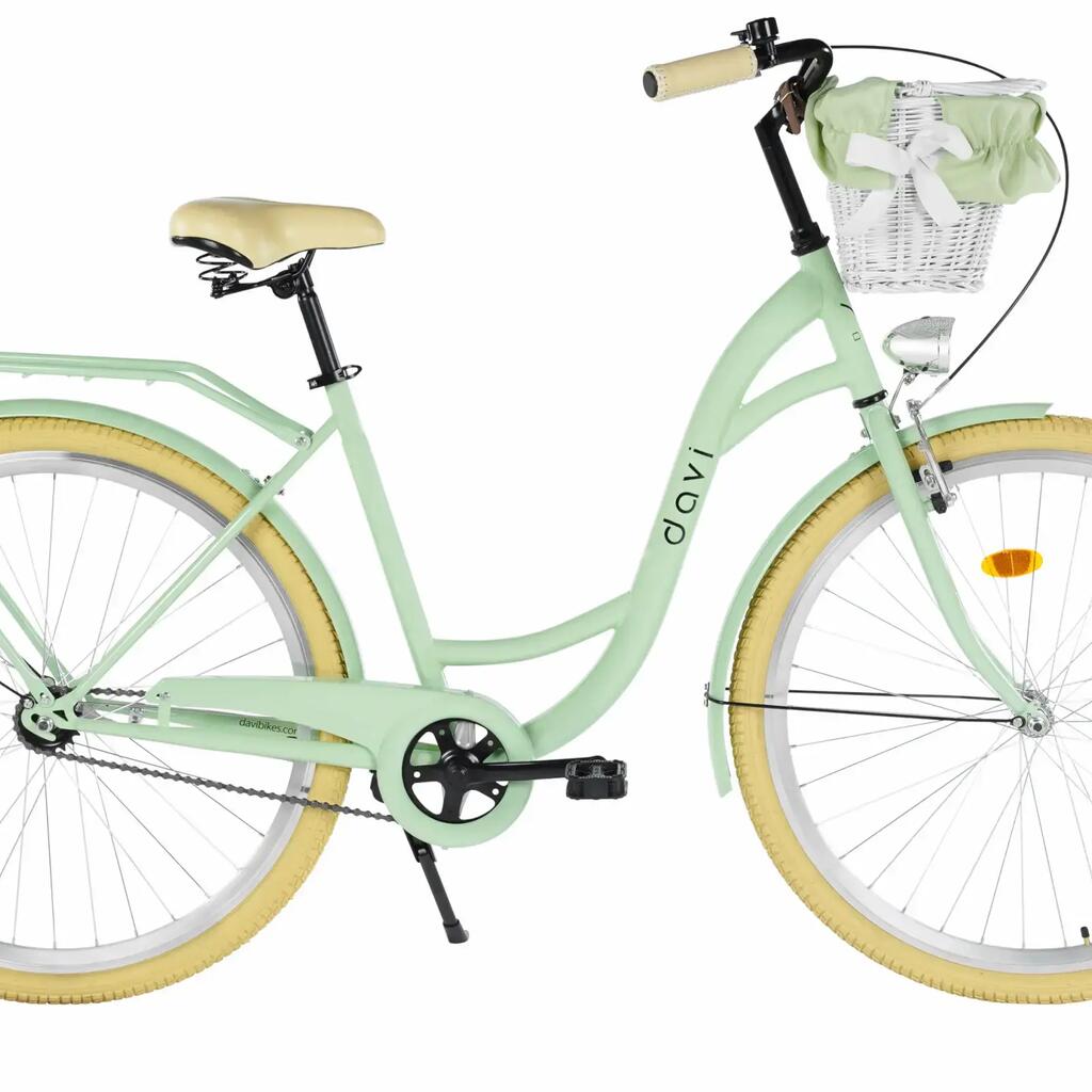 Women’s bike Davi Lila 28″, 160–185 cm, 1 speed, green/cream