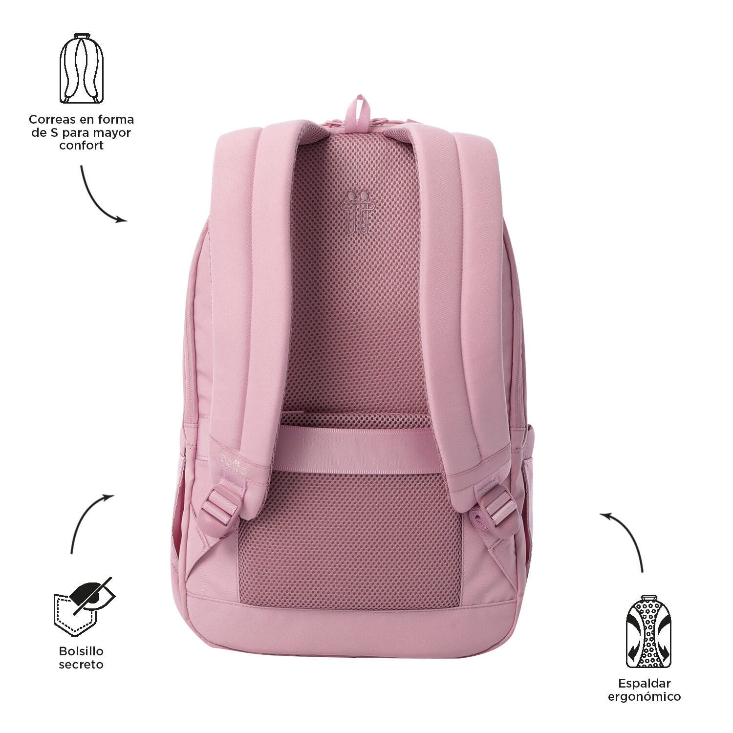 Totto Mochila urbana Steif Ino Keepsake Lilac Poliéster 30.5 x 45 x 16 cm 4/5
