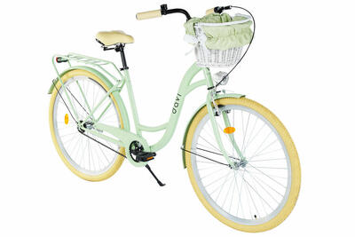 Damesfiets davi mila 28", 1 versnelling, 160-185 cm, groen/crème