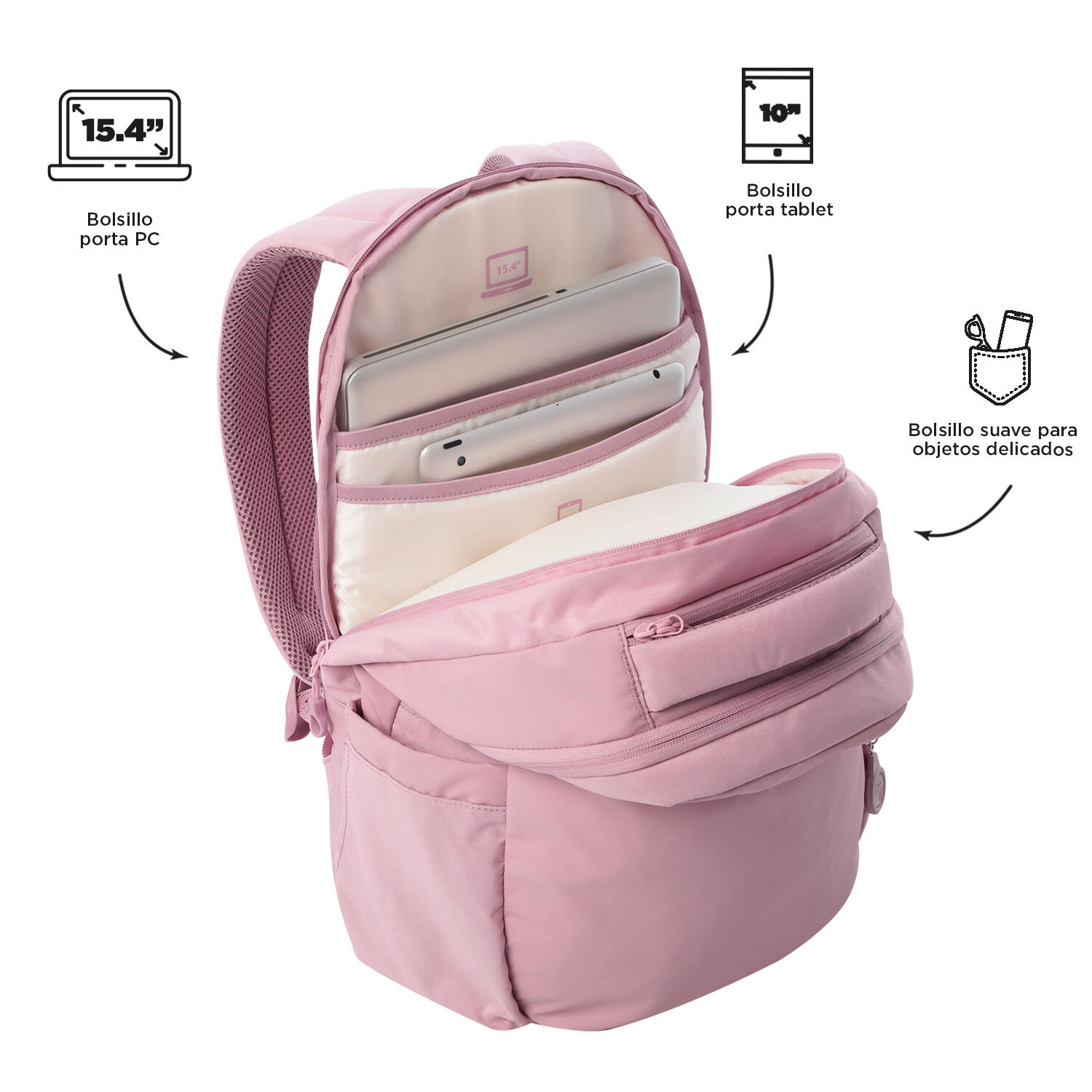 Totto Mochila urbana Steif Ino Keepsake Lilac Poliéster 30.5 x 45 x 16 cm 5/5