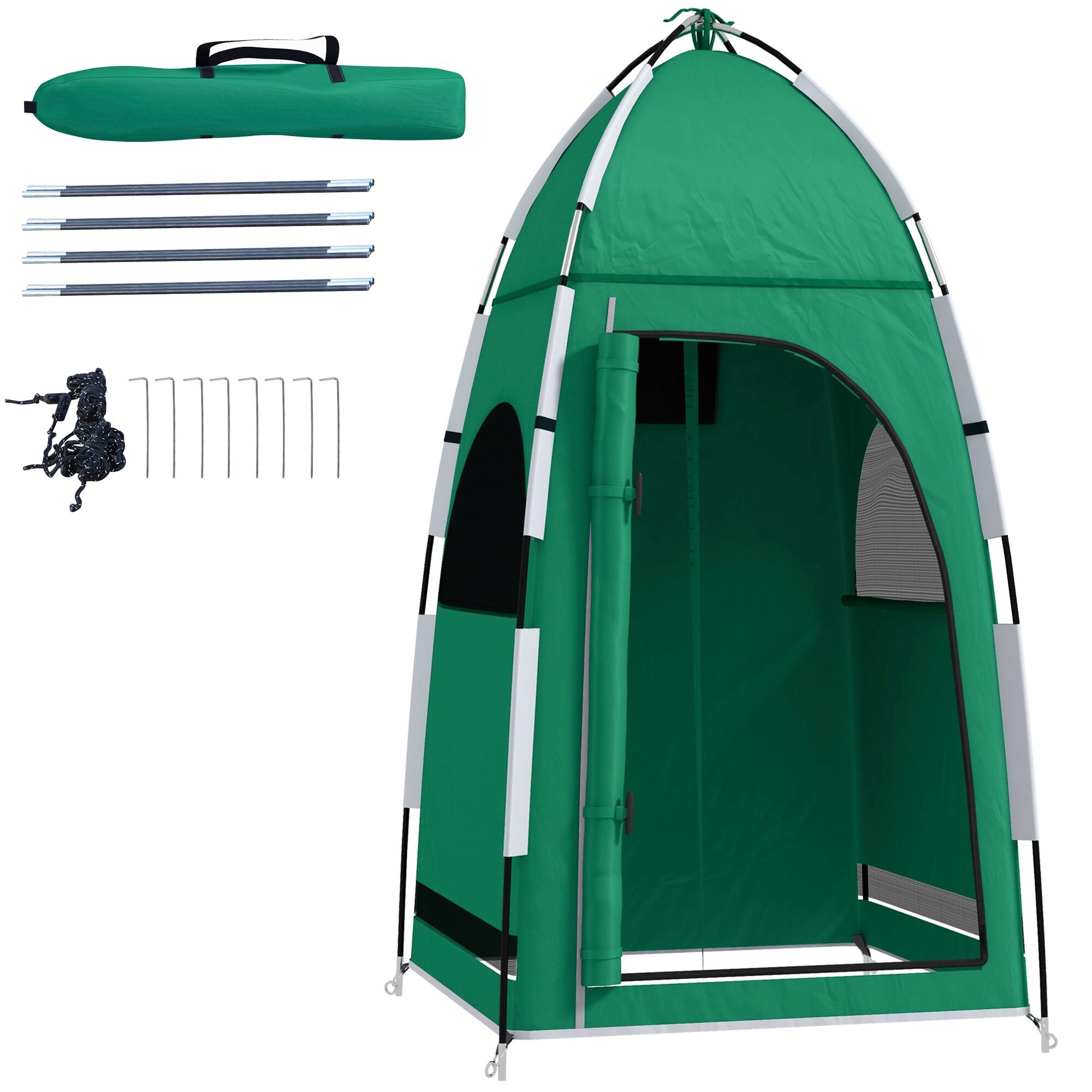 Tenda de duche portátil verde outsunny