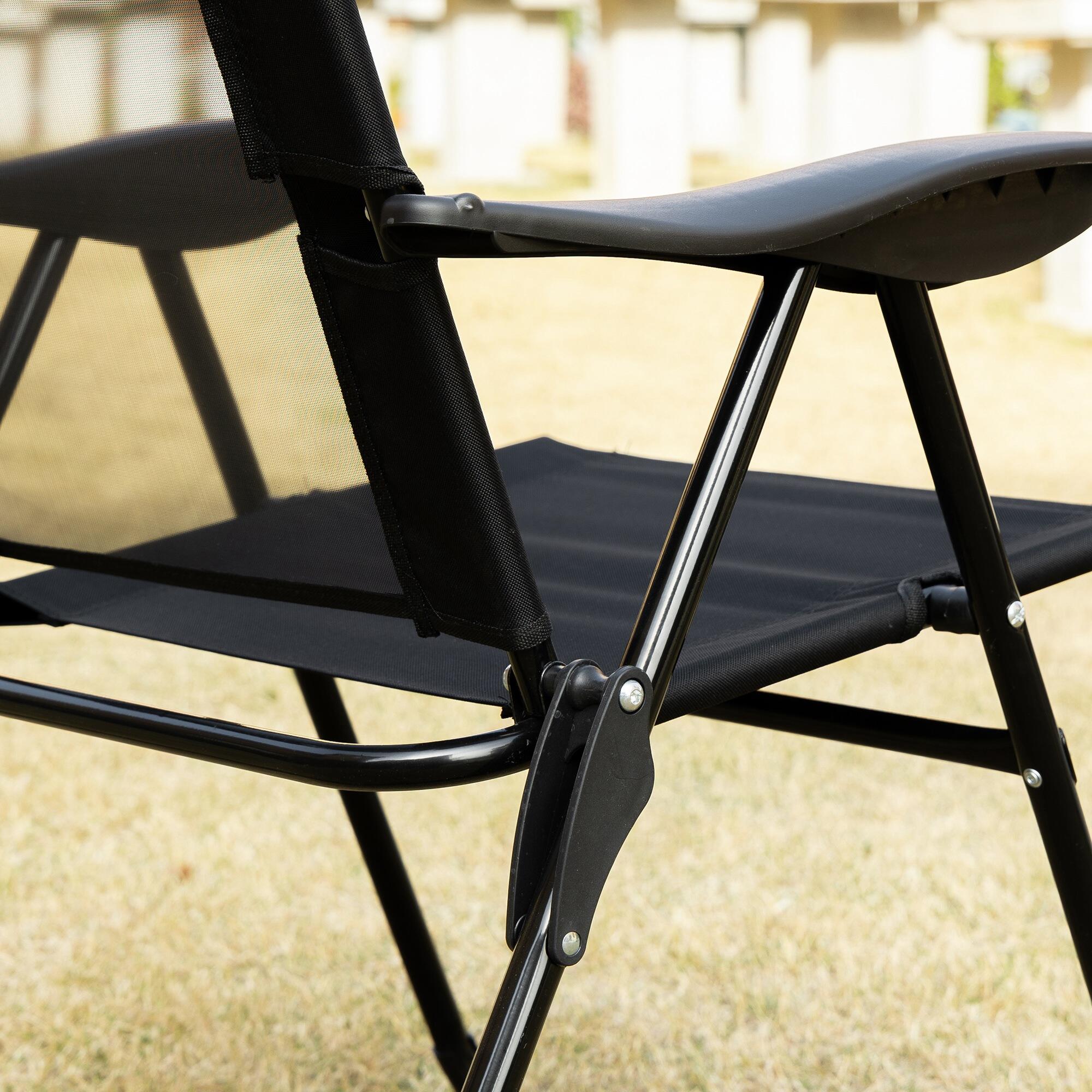 Sillas de Camping Outsunny 62x70x109 cm Negro 5/7