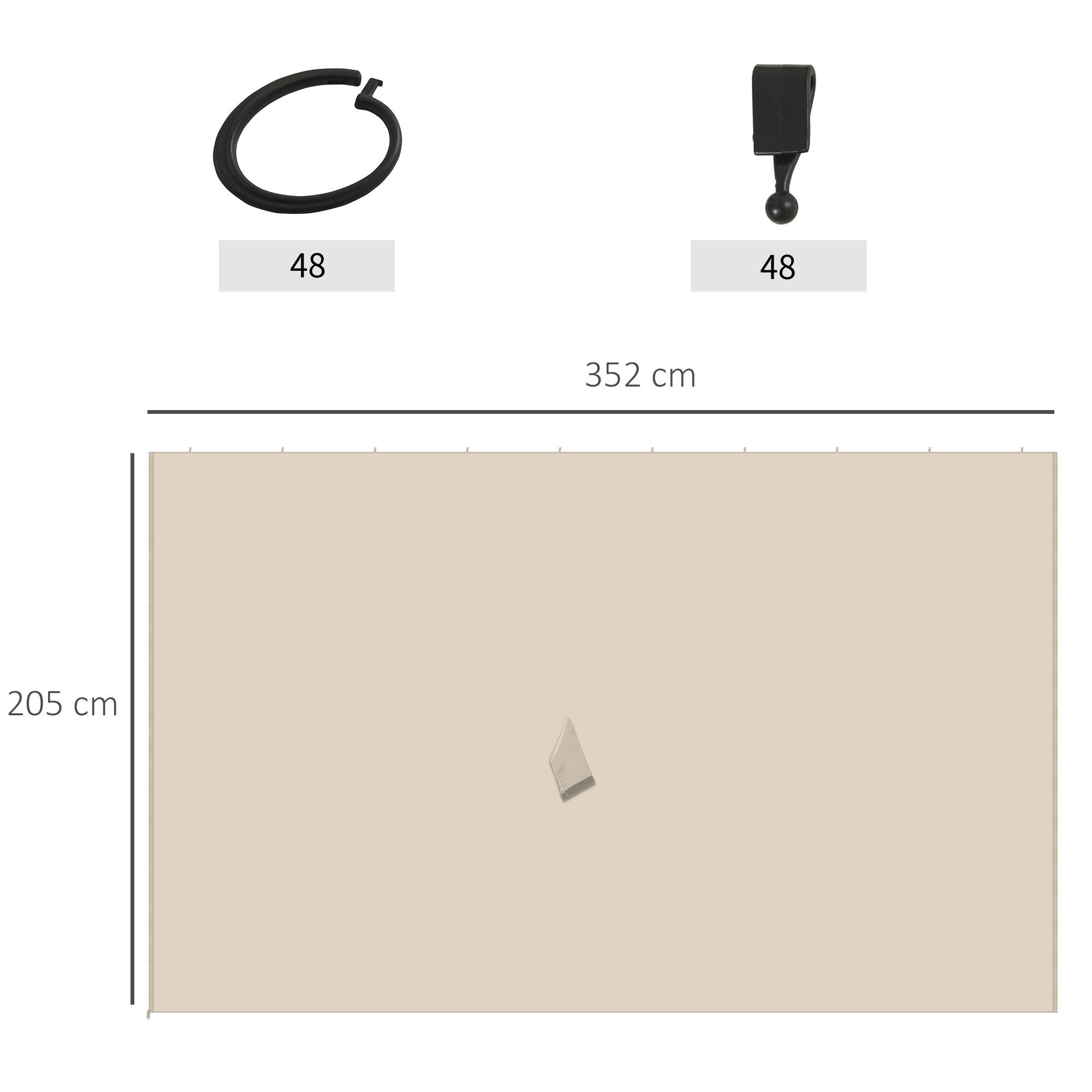 Paredes para Cenador Outsunny 350x200 cm Beige 3/7