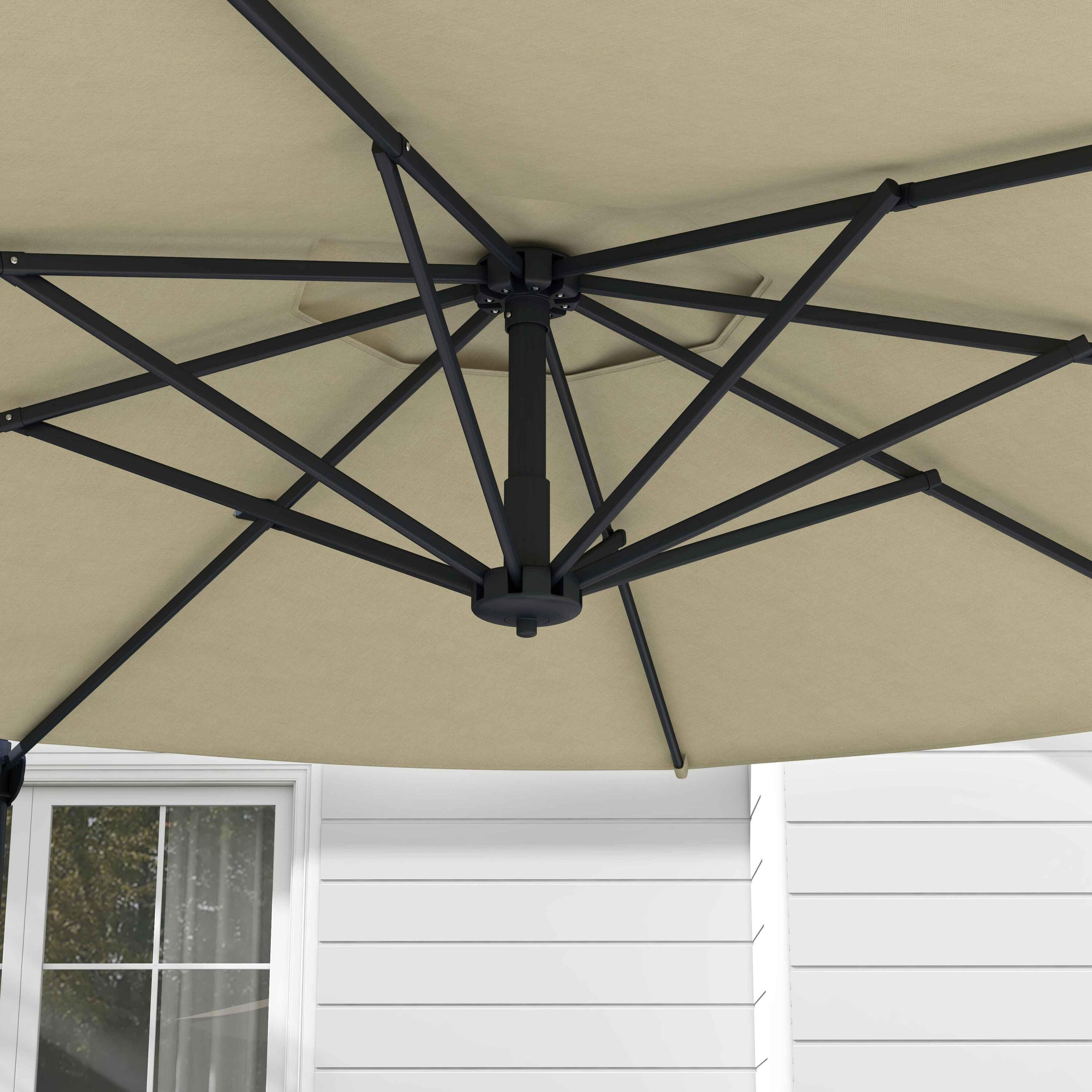 Sombrilla Outsunny 294x294x242 cm Crema 6/7