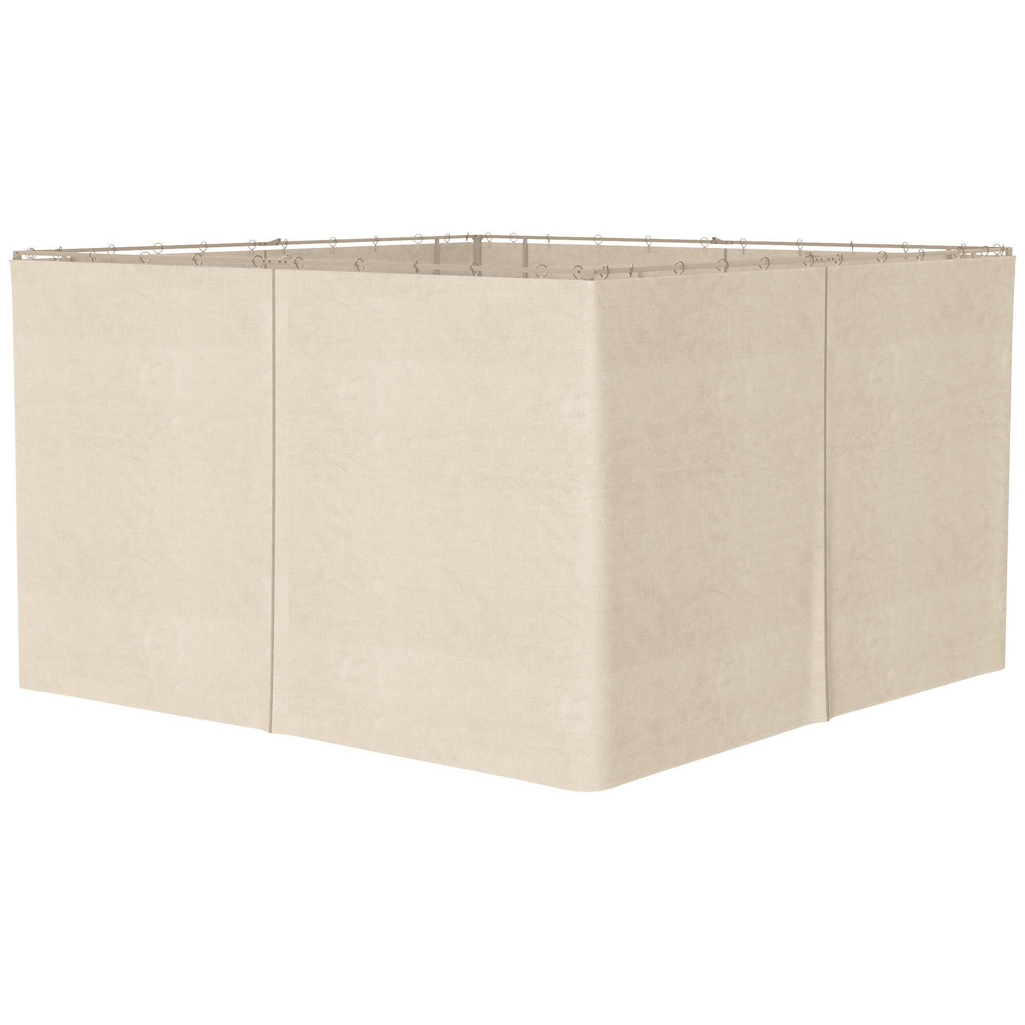 4 paredes laterais para tenda 352x205 cm bege outsunny