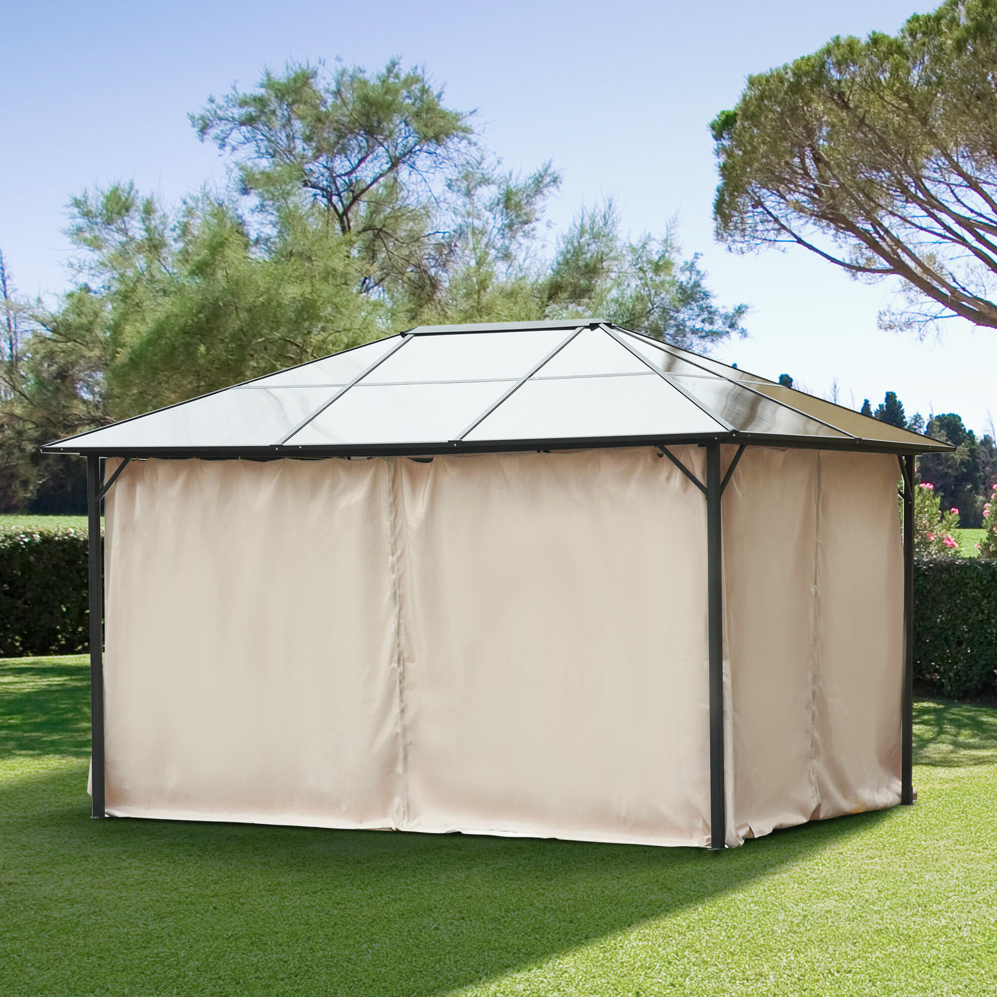 Paredes para Cenador Outsunny 350x200 cm Beige 2/7