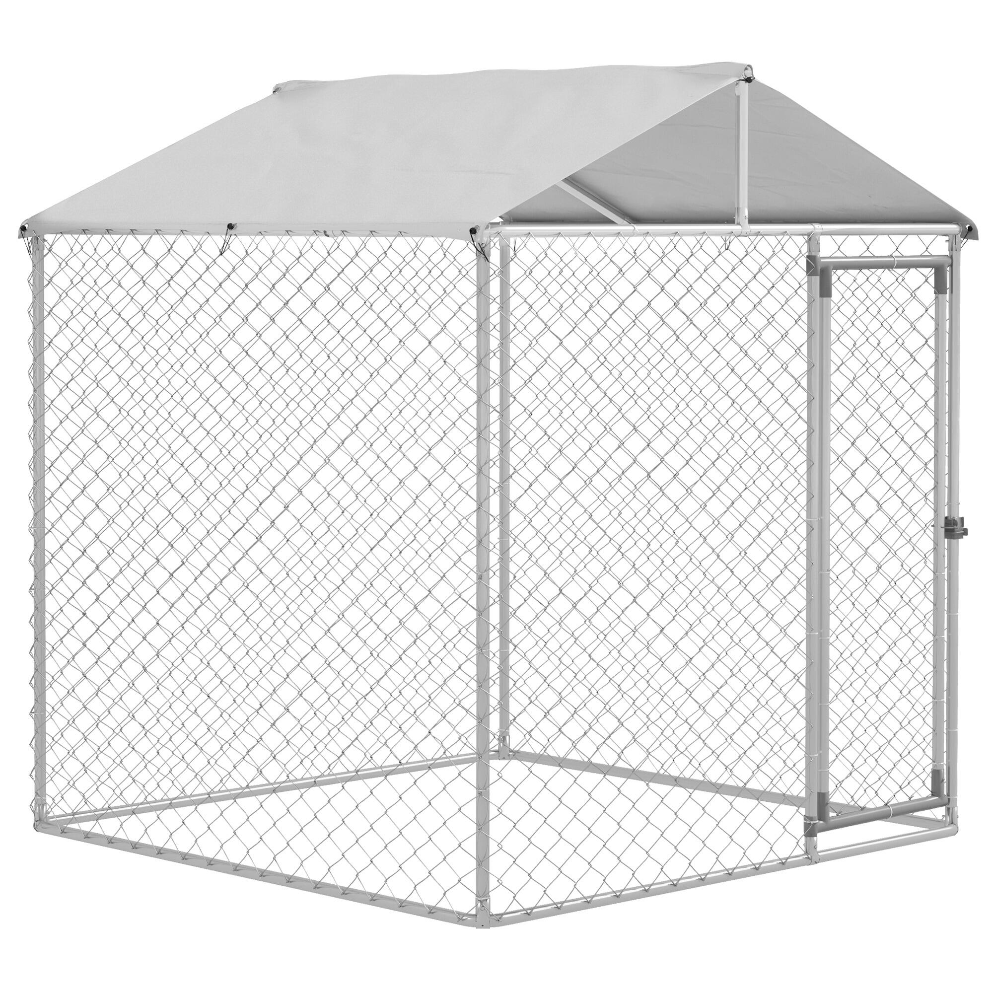 PAWHUT Parque para Perros PawHut 200x200x237 cm Plata