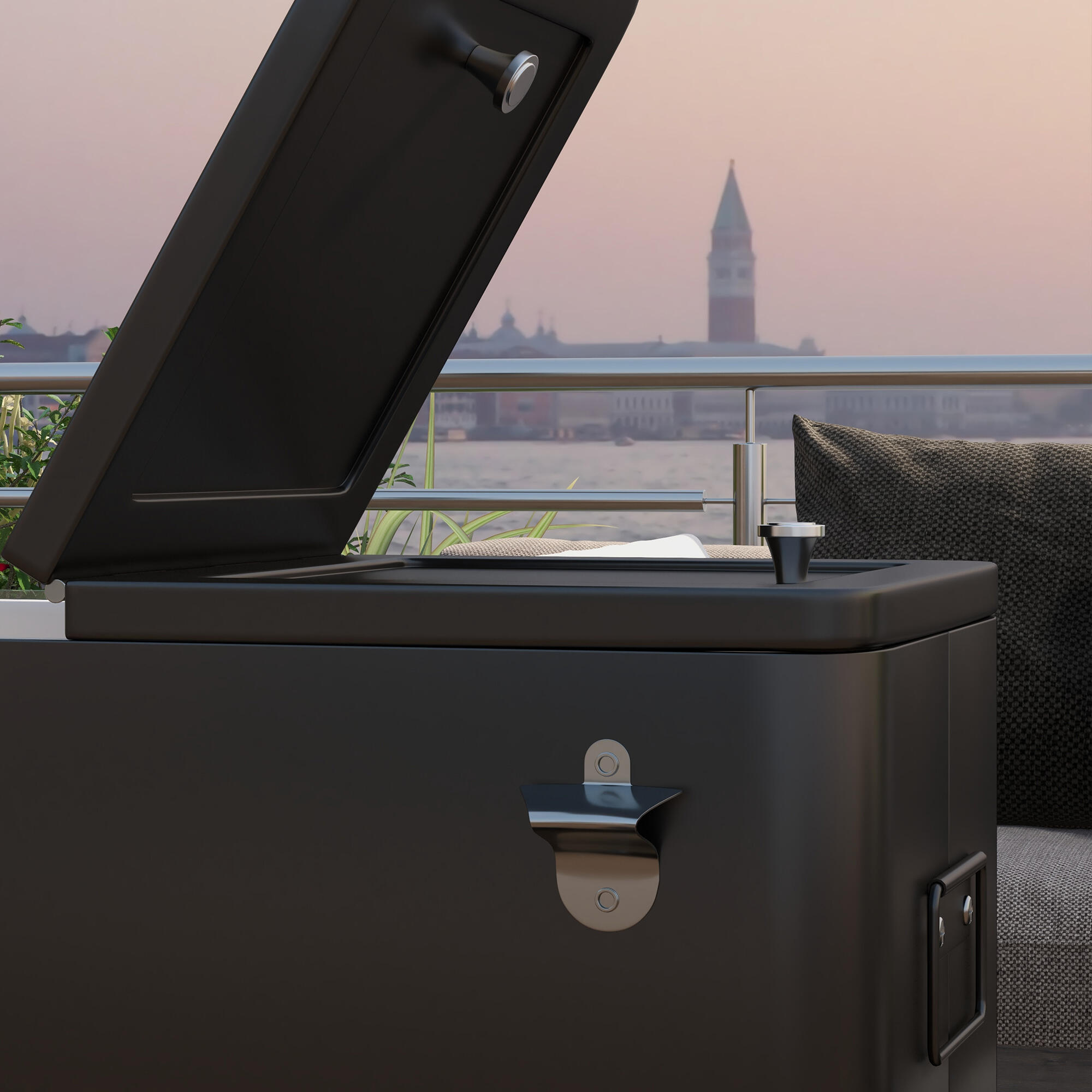 Carro Nevera Outsunny 67x35x80 cm Negro 5/7