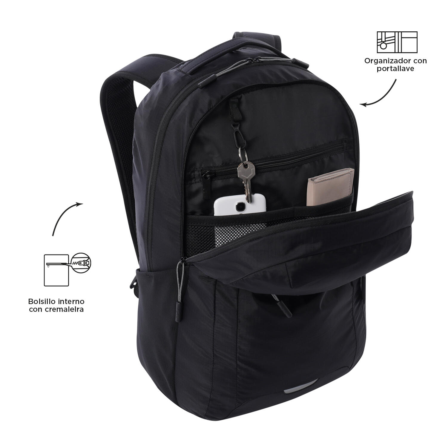Totto Mochila ejecutiva Mako Negro Poliéster 32 x 51 x 14 cm 5/5