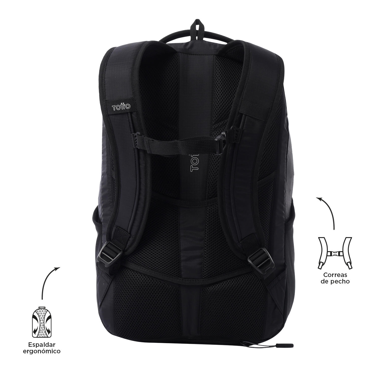 Totto Mochila ejecutiva Mako Negro Poliéster 32 x 51 x 14 cm 3/5