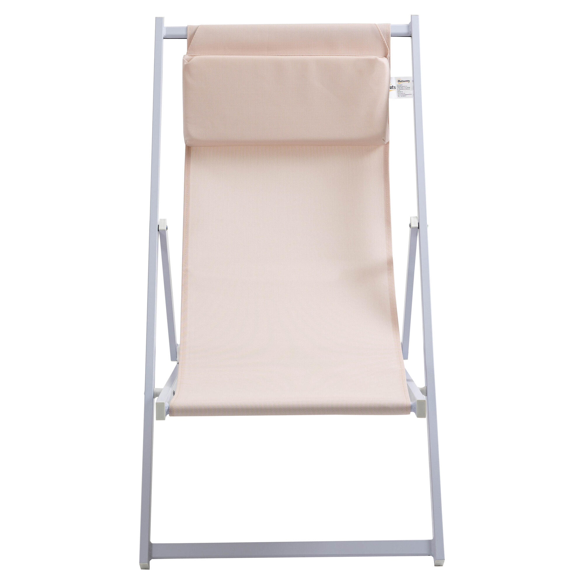 Conjunto de 2 Tumbonas Outsunny 58x96.5x91.5 cm Beige 6/7