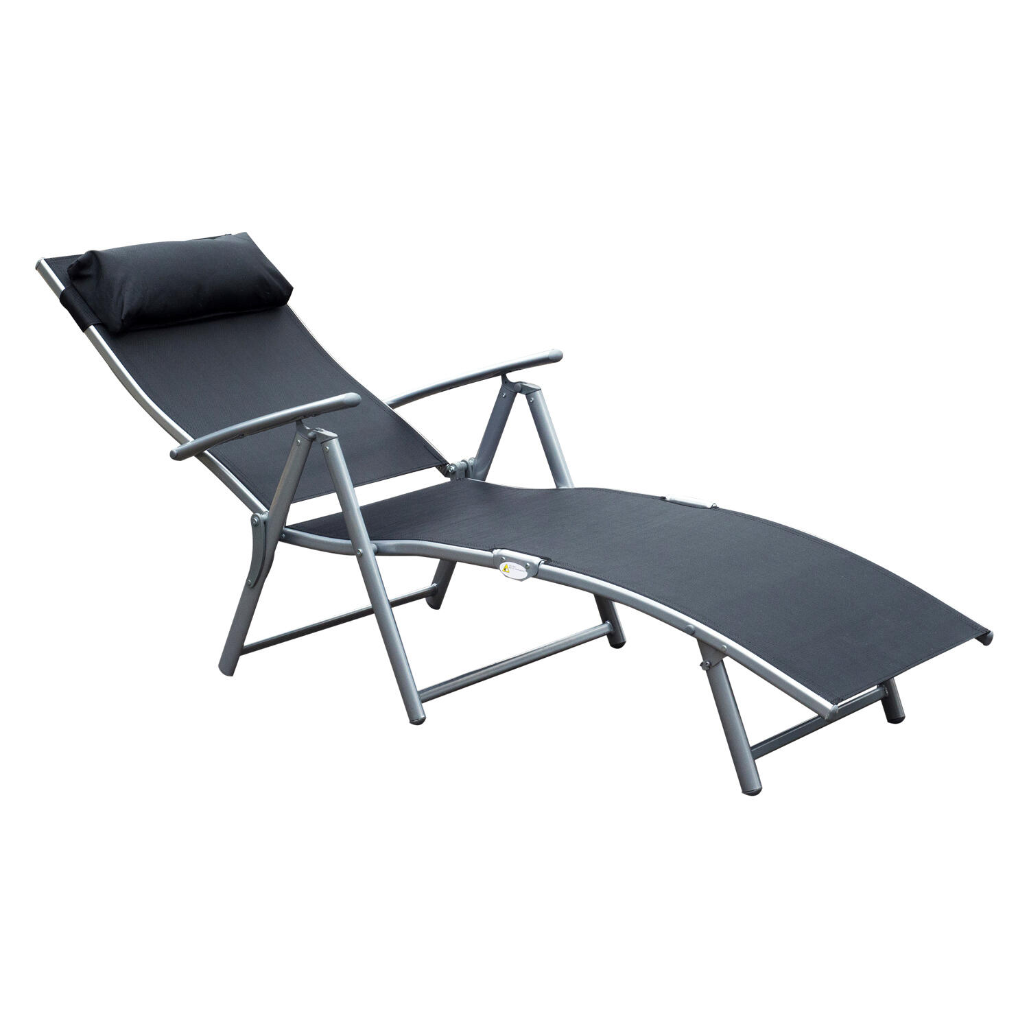 Tumbona Plegable Outsunny 137x63.5x100.5 cm Negro 4/7