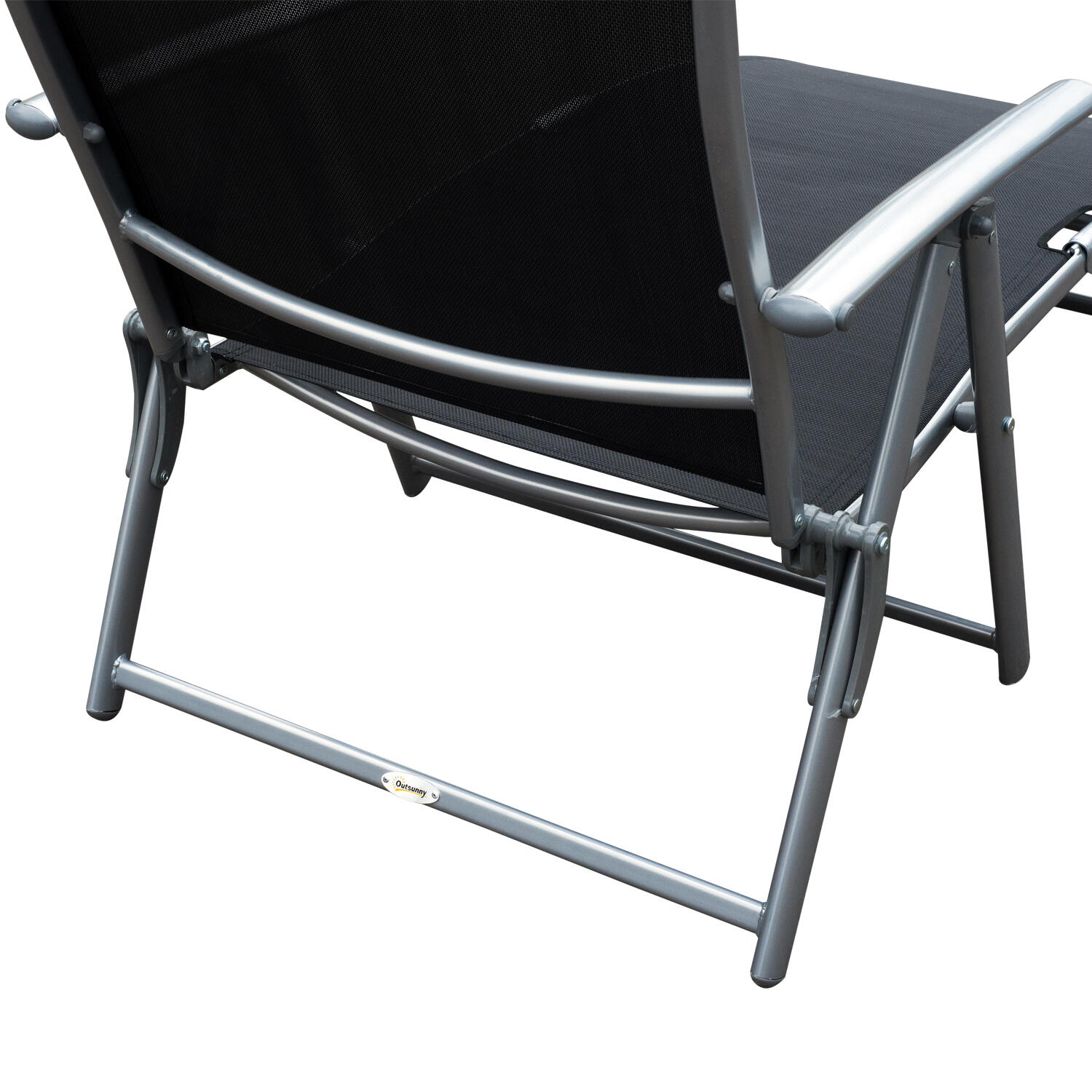 Tumbona Plegable Outsunny 137x63.5x100.5 cm Negro 5/7