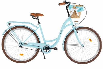 Damesfiets davi lila 28". 1 versnelling. 160-185 cm. blauw/bruin