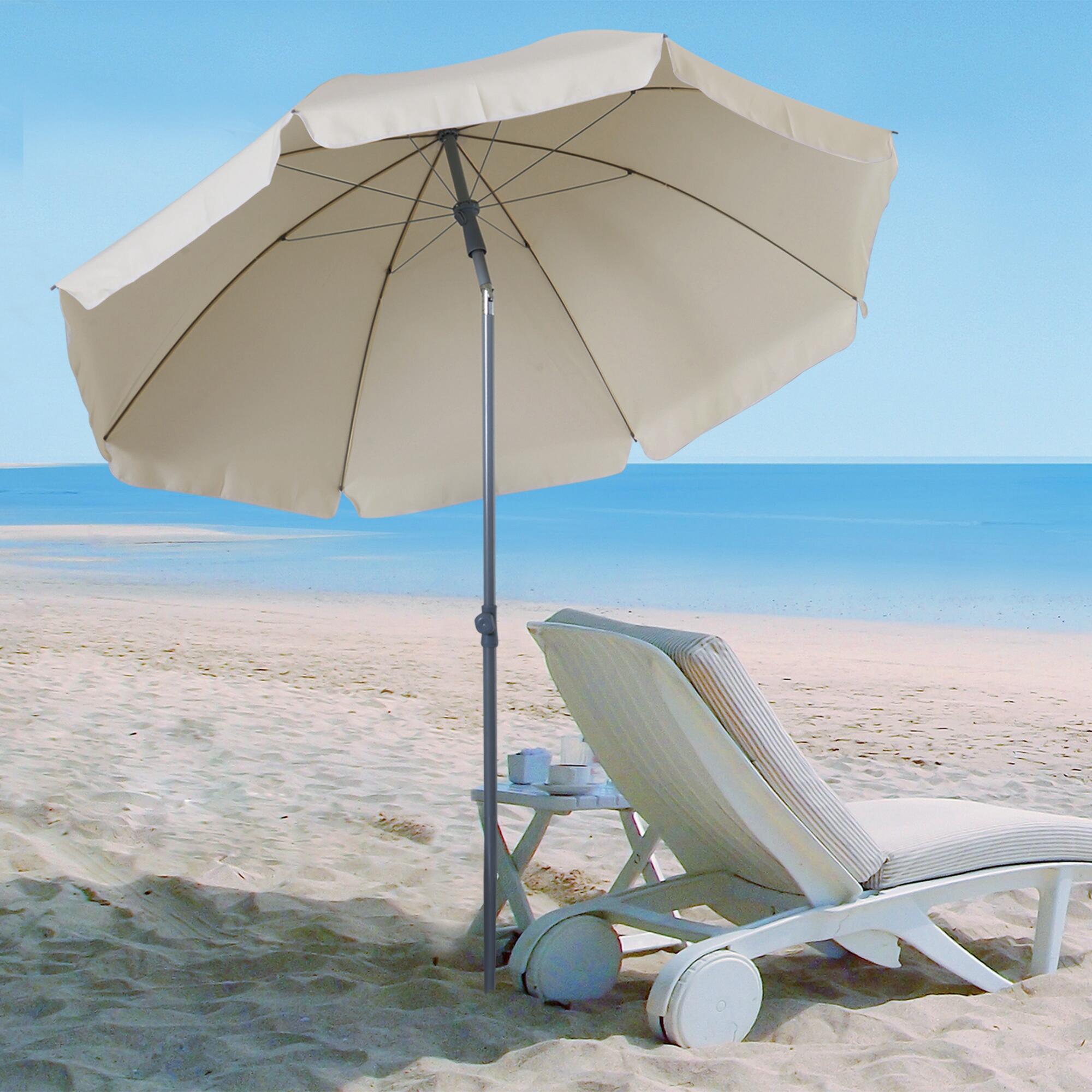 Sombrilla de Playa Outsunny 202x202x230 cm Beige 2/7