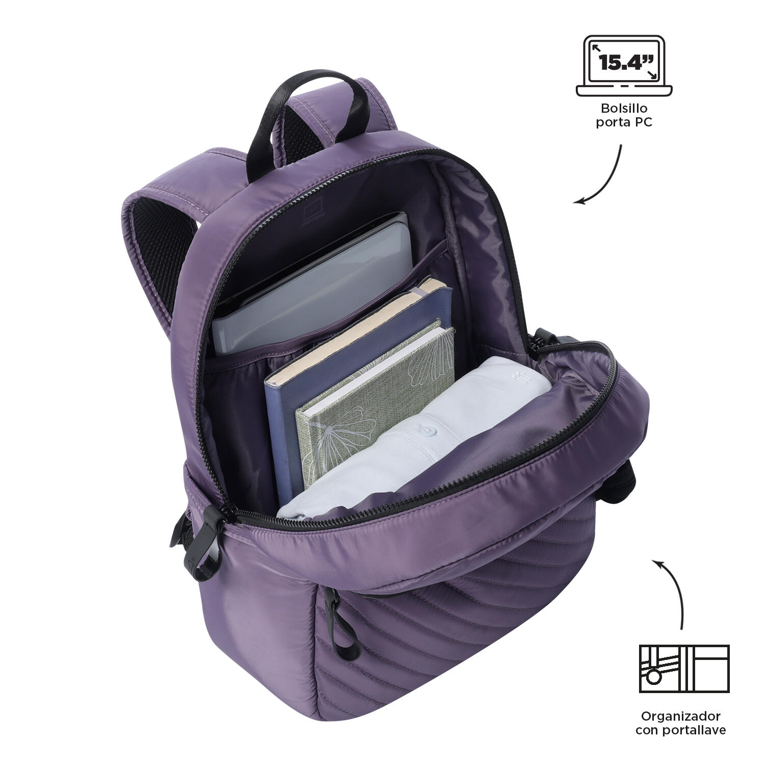 Totto Mochila urbana Arlyn Montana Grape Poliéster 29 x 40 x 14 cm 4/5