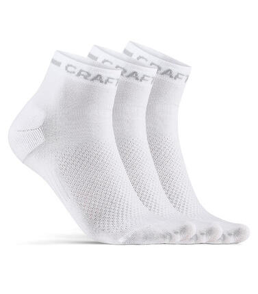 Unisex - Running - Socken - atmungsaktiv, verstärkt, Mid (3-Pack) - Weiß