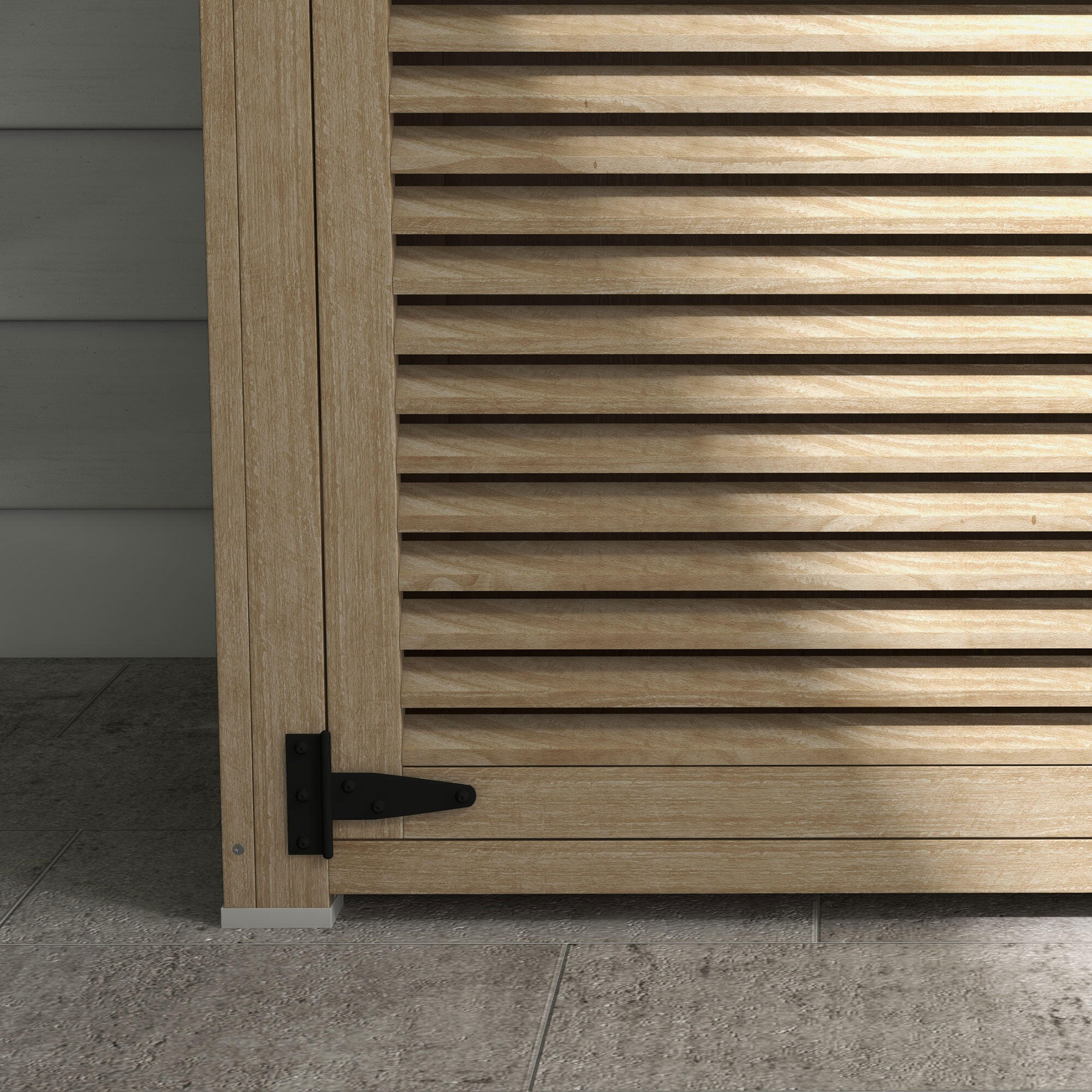 Caseta almacenamiento de Madera Outsunny 127x65x168 cm Madera Natural 5/7