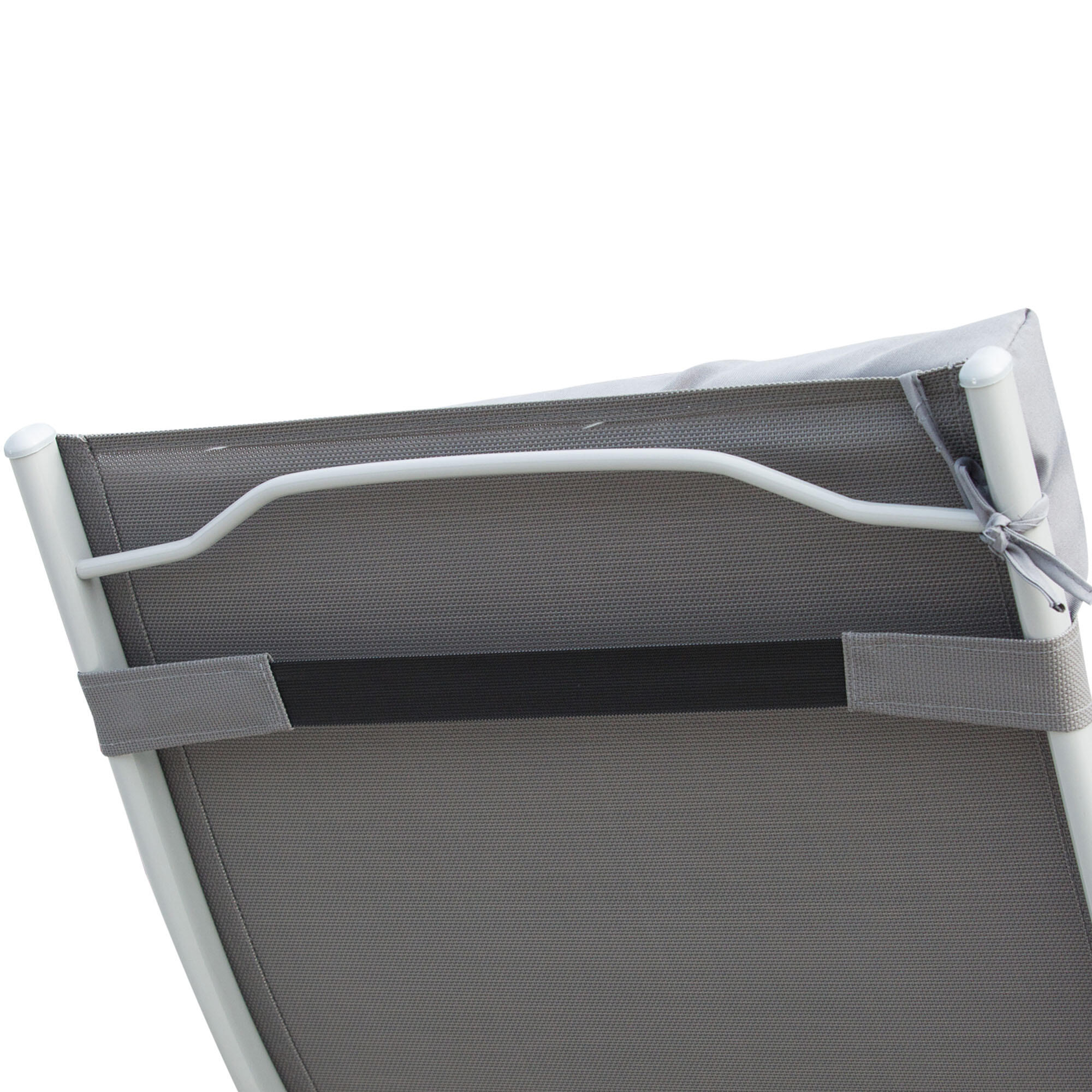 Espreguiçadeira Dobrável Outsunny 137x63.5x100.5 cm Cinzento 6/7
