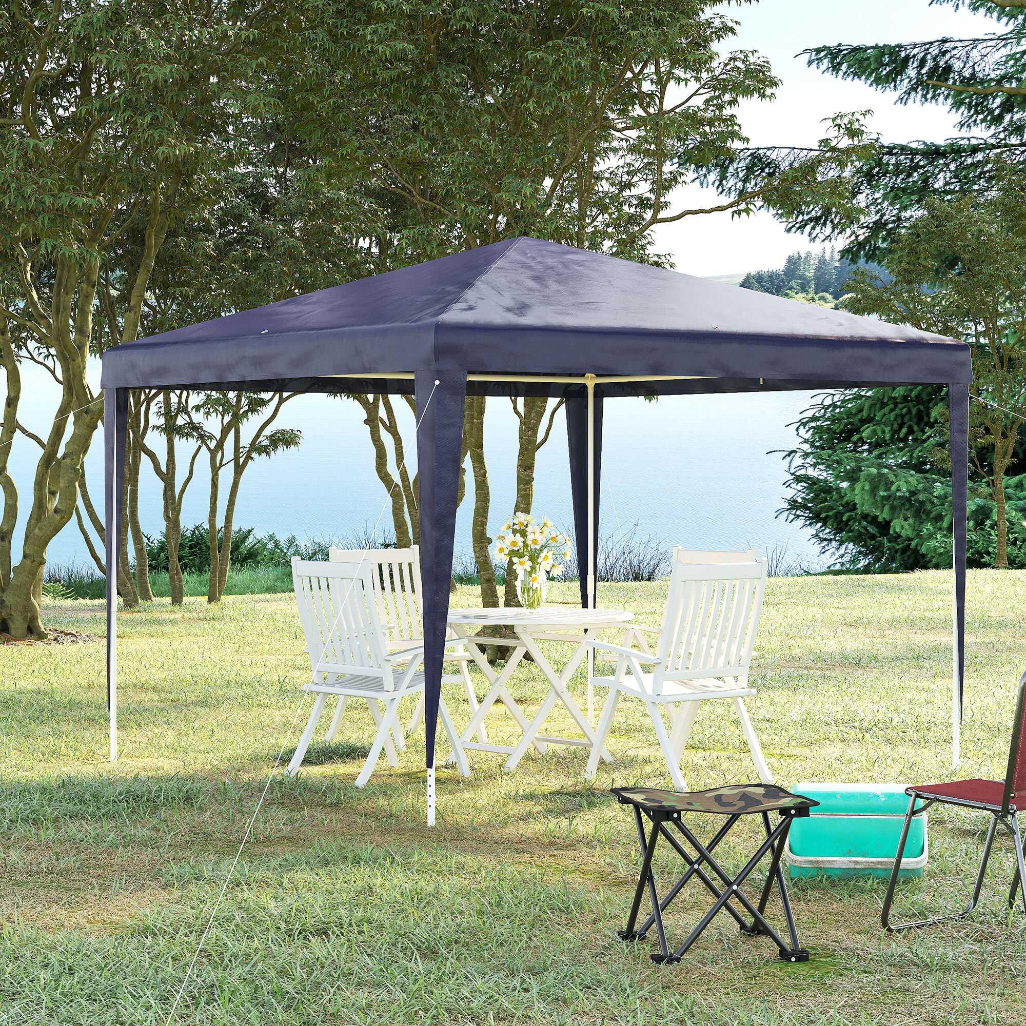 Tenda de exterior 293x293x252 cm azul Outsunny 2/7