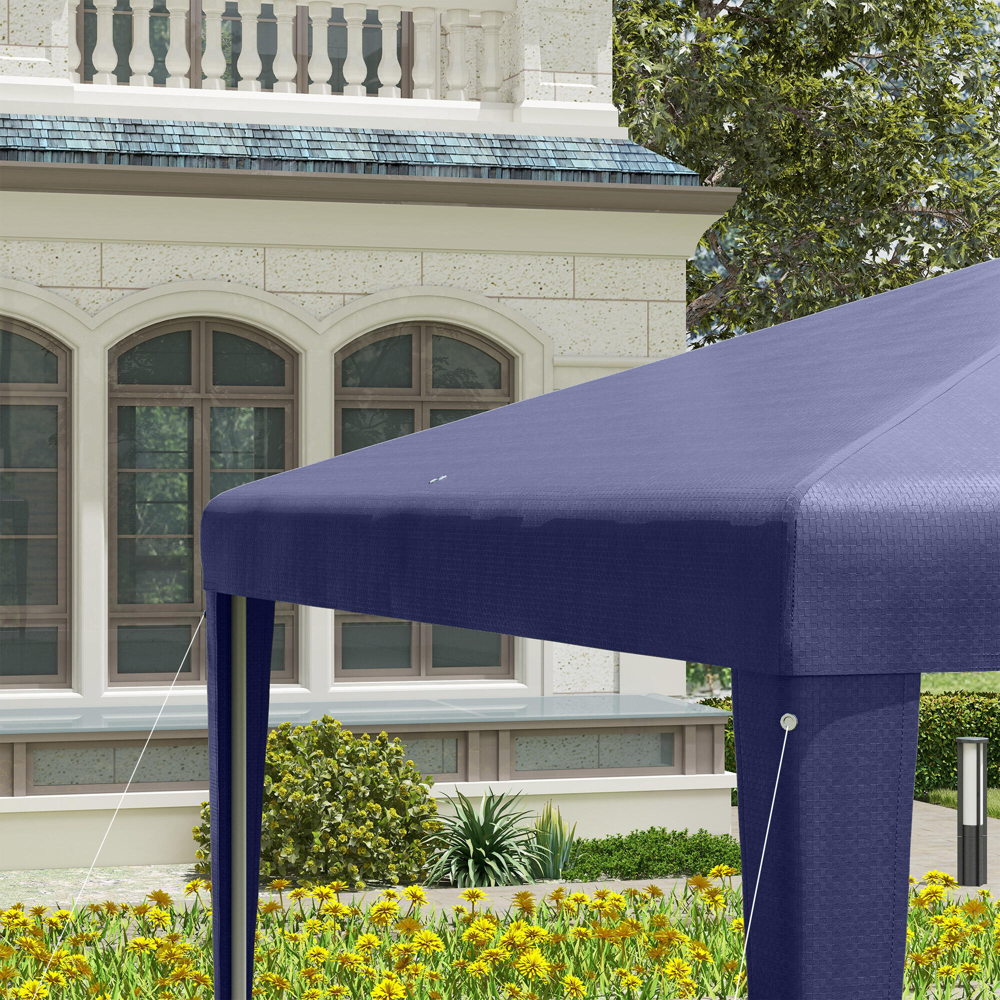 Tenda de exterior 293x293x252 cm azul Outsunny 6/7