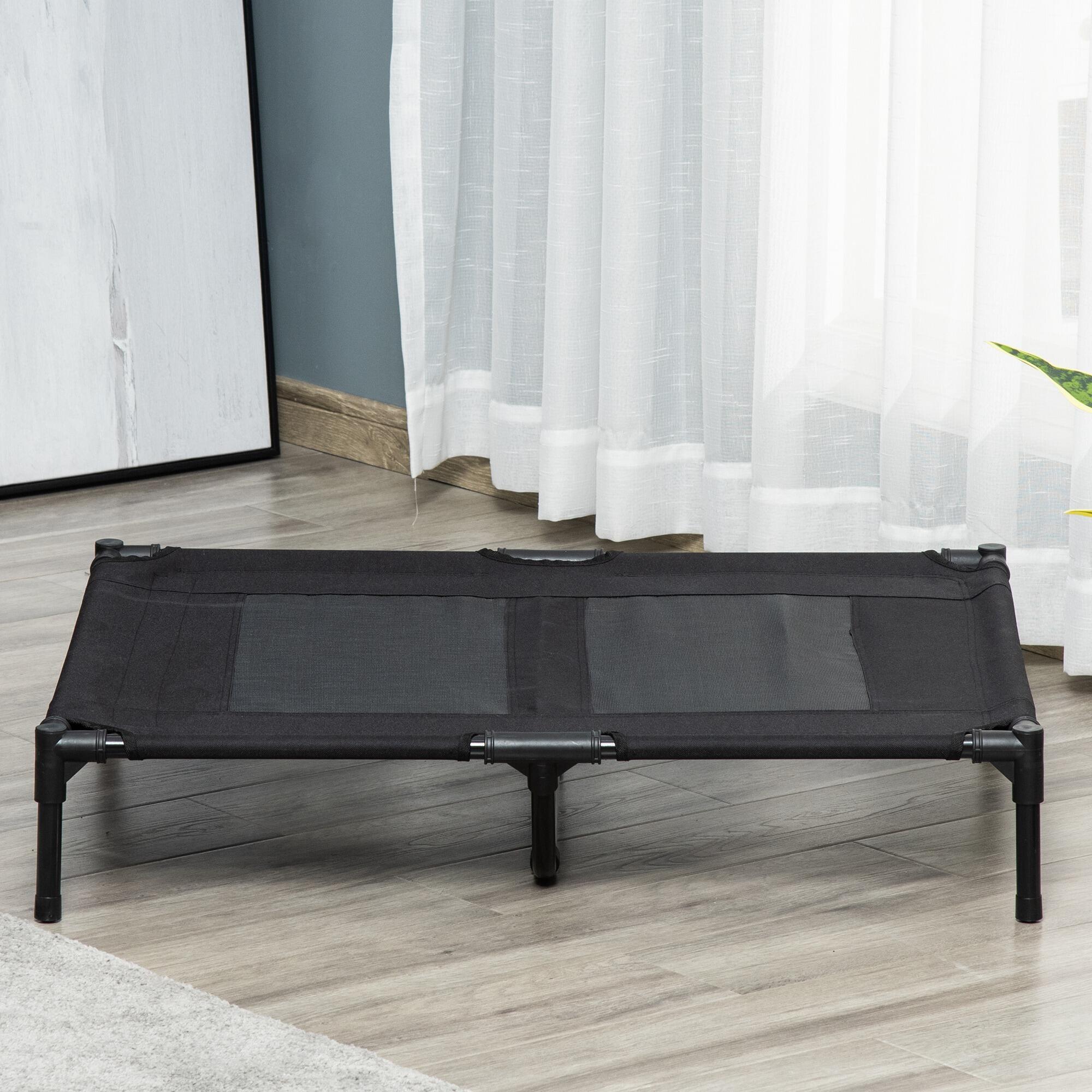 Cama elevada para cães 92x76x18 cm preto PawHut 5/7