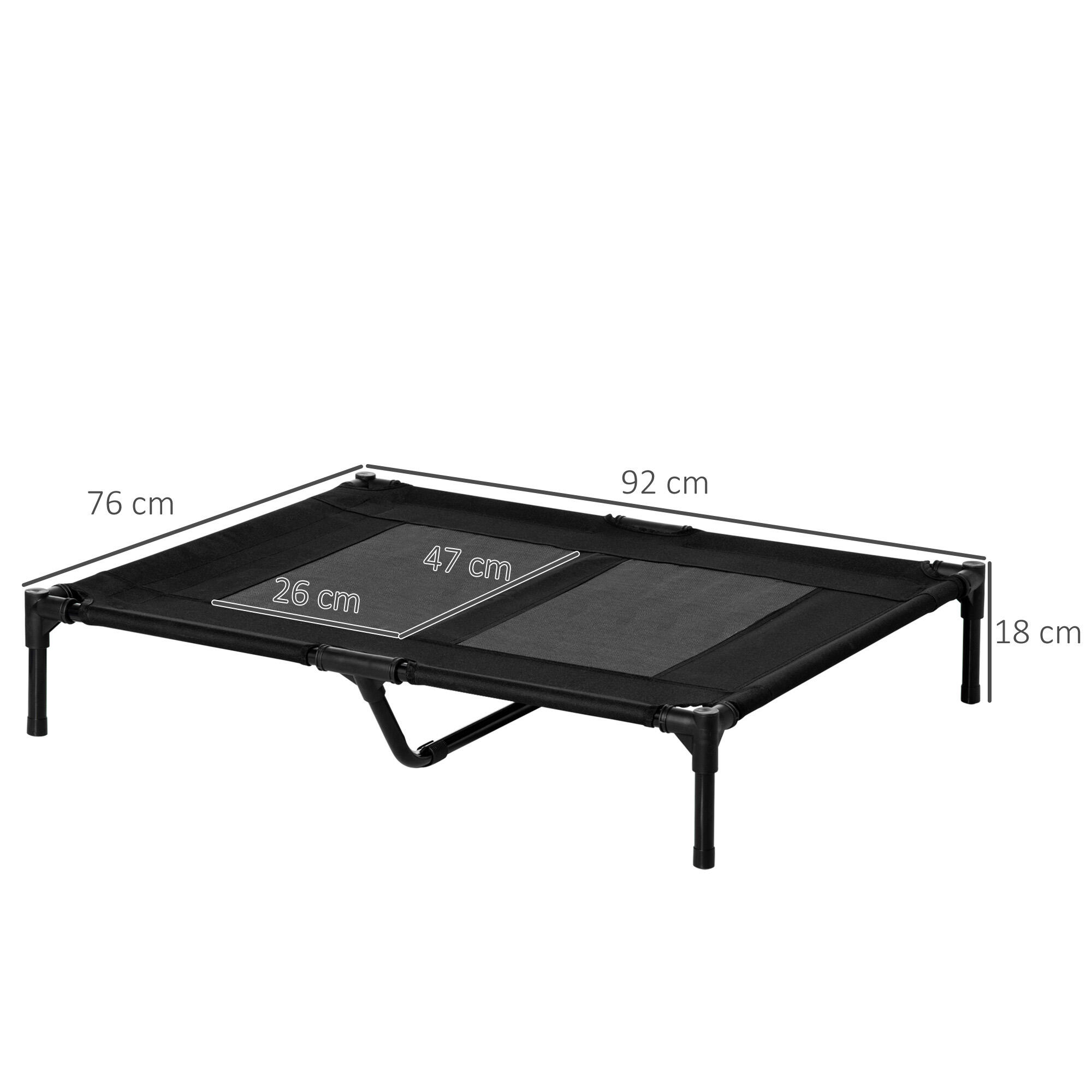 Cama elevada para cães 92x76x18 cm preto PawHut 3/7