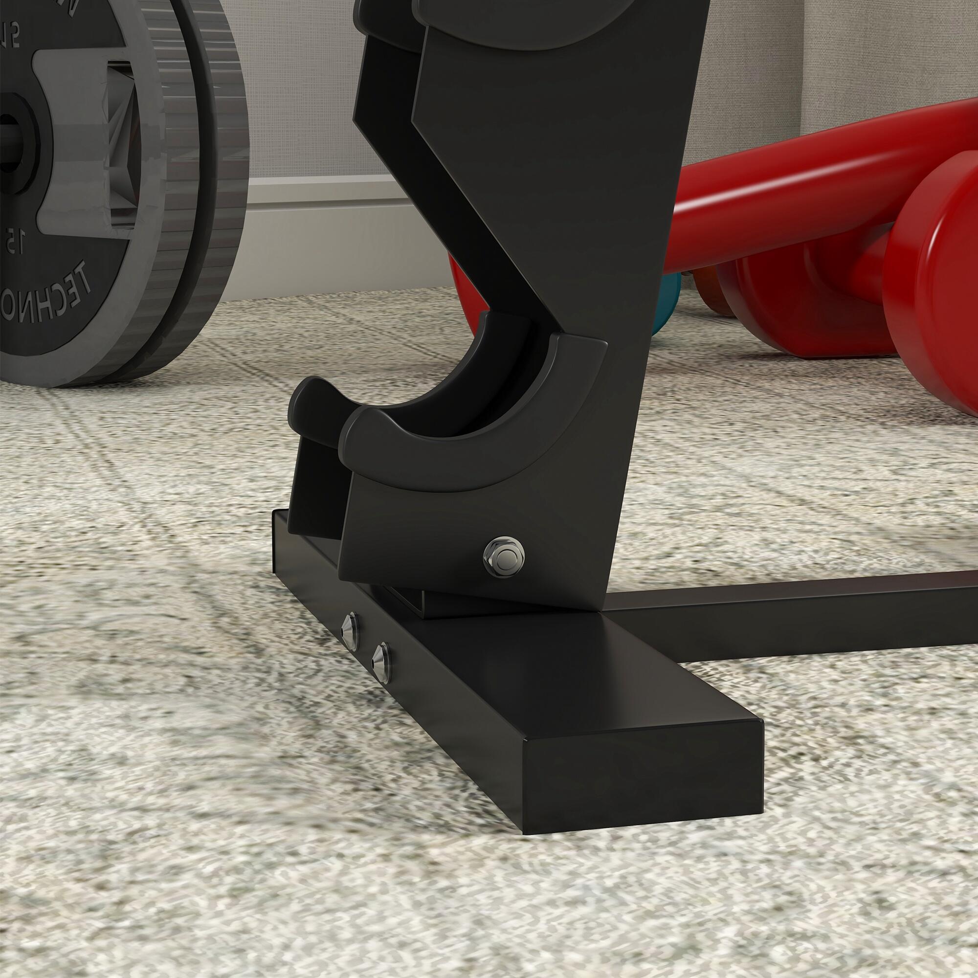 Soporte De Pared Para Mancuernas SPORTNOW - 2 Estantes, Hasta 70 Kg - Acero Negro - 98x40x35 Cm - Para Mancuernas, Kettlebells Y Accesorios