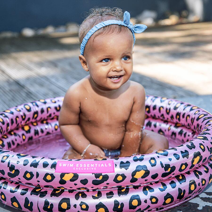 Swim Essentials Baby zwembad panterprint roségoud 60x15 cm 5/7